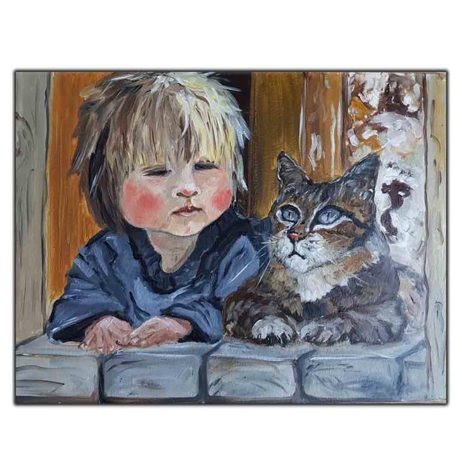 ÇOCUK İLE KEDİ ORİJİNAL YAĞLI BOYA TABLO ürününe, ORİJİNAL YAĞLI BOYA TABLOLAR kategorisinden hemen satın alabilirsiniz.