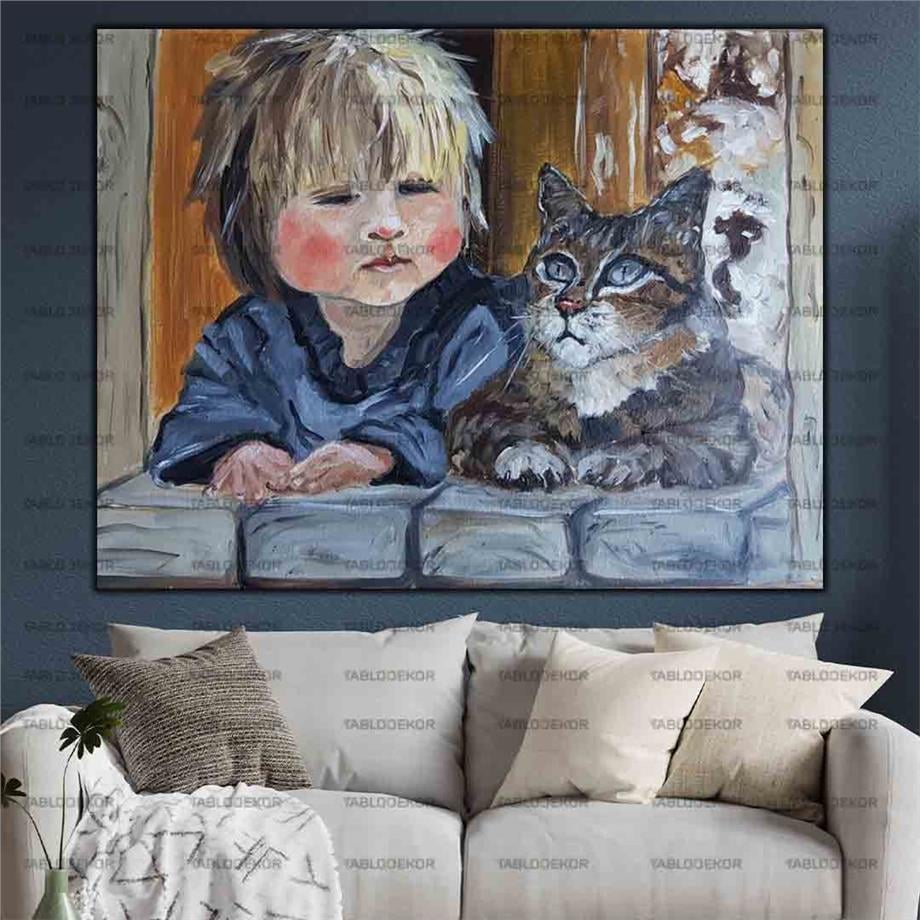ÇOCUK İLE KEDİ ORİJİNAL YAĞLI BOYA TABLO ürününe, ORİJİNAL YAĞLI BOYA TABLOLAR kategorisinden hemen satın alabilirsiniz.