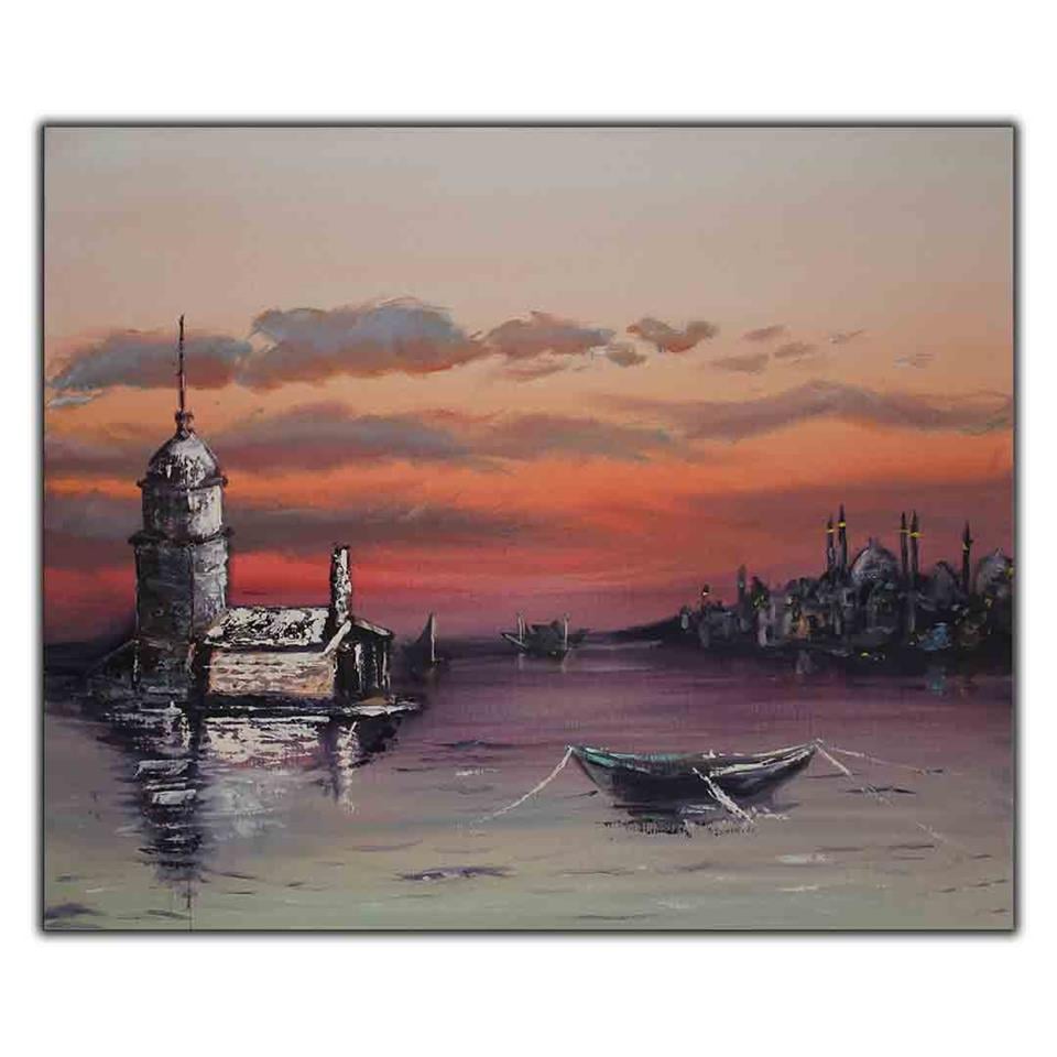 İSTANBUL KIZ KULESİ VE SANDAL YAĞLI BOYA DOKULU TABLO ürününe, YAĞLI BOYA DOKULU TABLOLAR kategorisinden hemen satın alabilirsiniz.