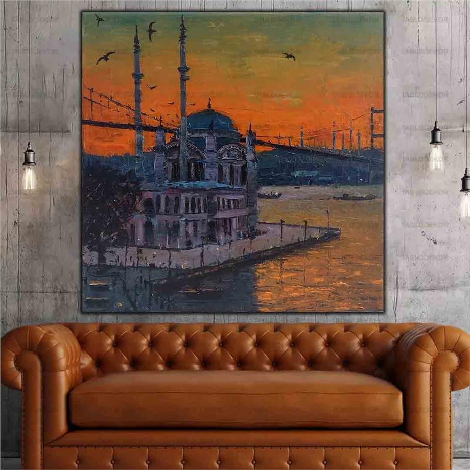 İSTANBUL ORTAKÖY GÜN BATIMI MANZARALI YAĞLI BOYA DOKULU TABLO ürününe, YAĞLI BOYA DOKULU TABLOLAR kategorisinden hemen satın alabilirsiniz.