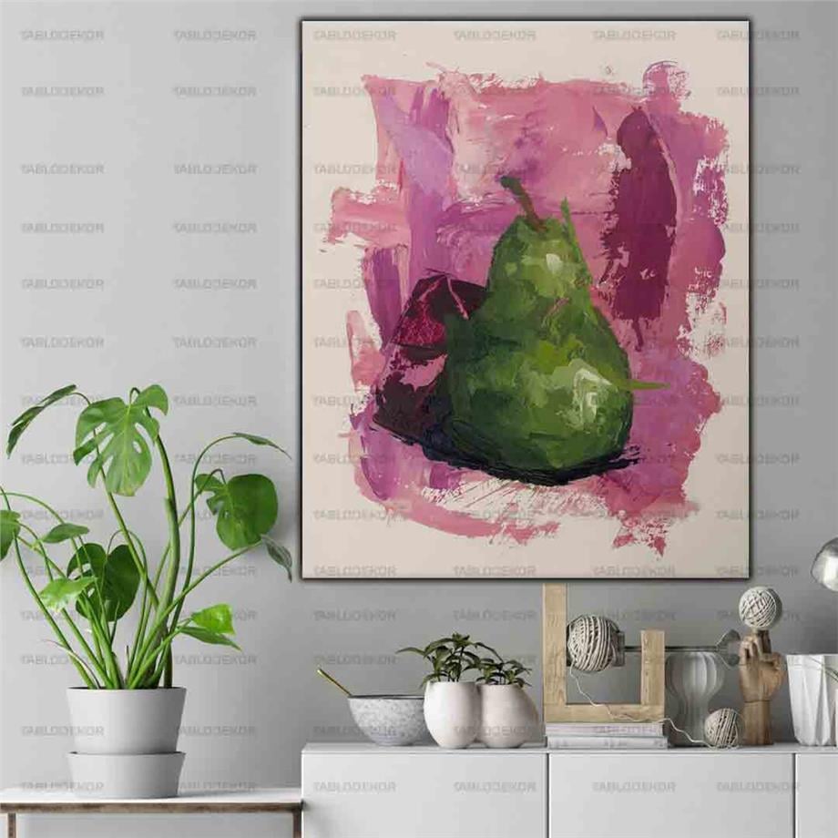 PEMBE TEMALI YEŞİL ARMUT YAĞLI BOYA DOKULU TABLO ürününe, YAĞLI BOYA DOKULU TABLOLAR kategorisinden hemen satın alabilirsiniz.