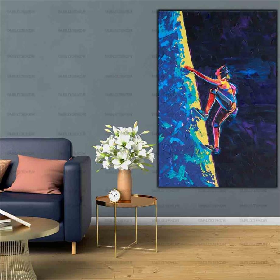 SOYUT MAVİ TEMALI TIRMANAN KADIN YAĞLI BOYA DOKULU TABLO ürününe, YAĞLI BOYA DOKULU TABLOLAR kategorisinden hemen satın alabilirsiniz.