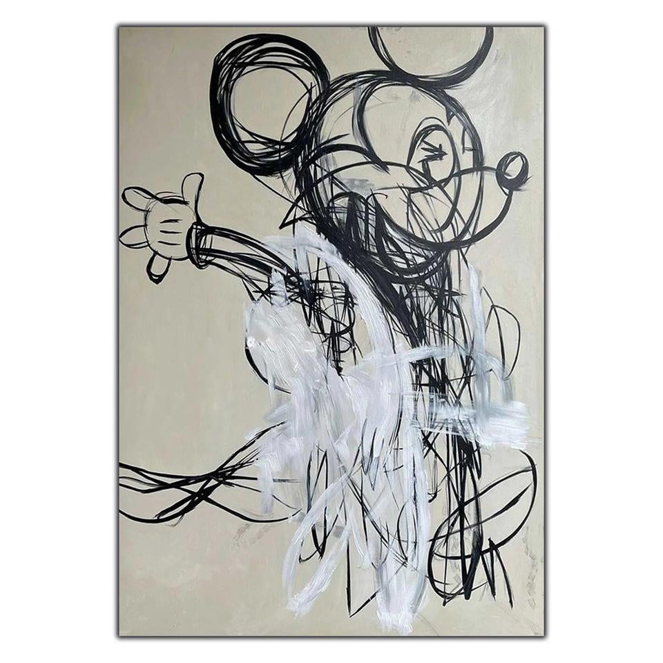 SOYUT MICKEY MOUSE VE BEYAZ FIRÇA DARBELERİ YAĞLI BOYA DOKULU TABLO ürününe, YAĞLI BOYA DOKULU TABLOLAR kategorisinden hemen satın alabilirsiniz.