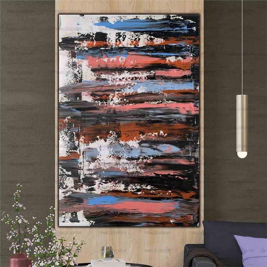 SPATULA TEKNİĞİ İLE YAPILMIŞ TURKUVAZ VE PEMBE AĞIRLIKLI RENKLİ DOKUNUŞLAR YAĞLI BOYA DOKULU TABLO ürününe, YAĞLI BOYA DOKULU TABLOLAR kategorisinden hemen satın alabilirsiniz.