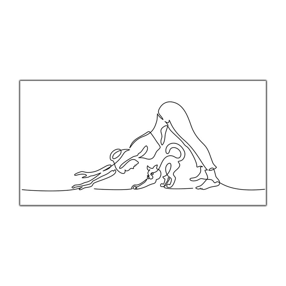 VEKTÖREL YOGA YAPAN KADIN VE KEDİ KANVAS TABLO ürününe, KANVAS TABLOLAR kategorisinden hemen satın alabilirsiniz.