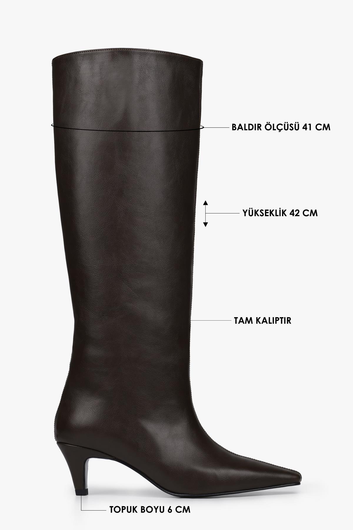 Kadın Amira Kahve Cilt Çizme