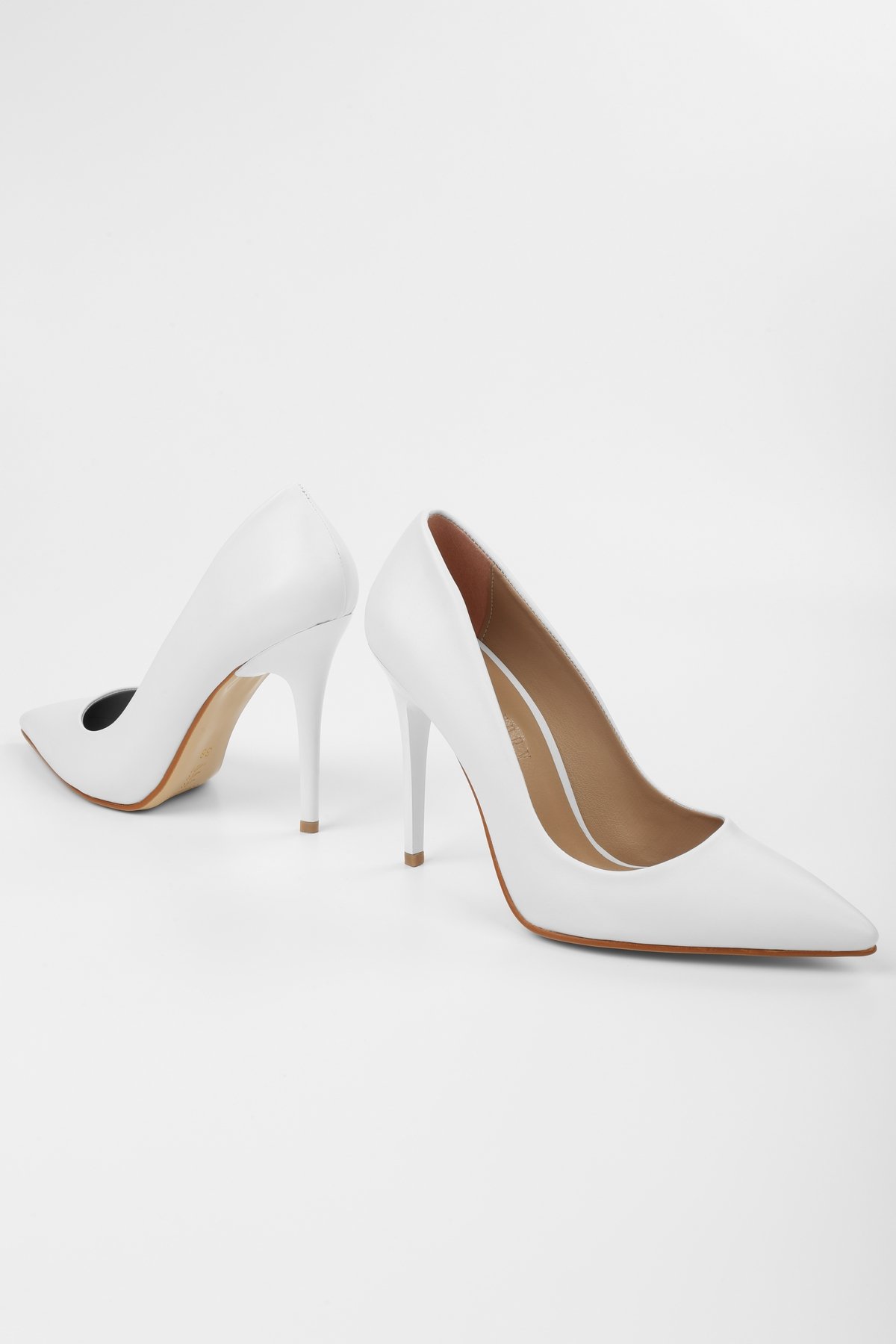 Kadın Deyna Beyaz Cilt Klasik Topuklu Stiletto