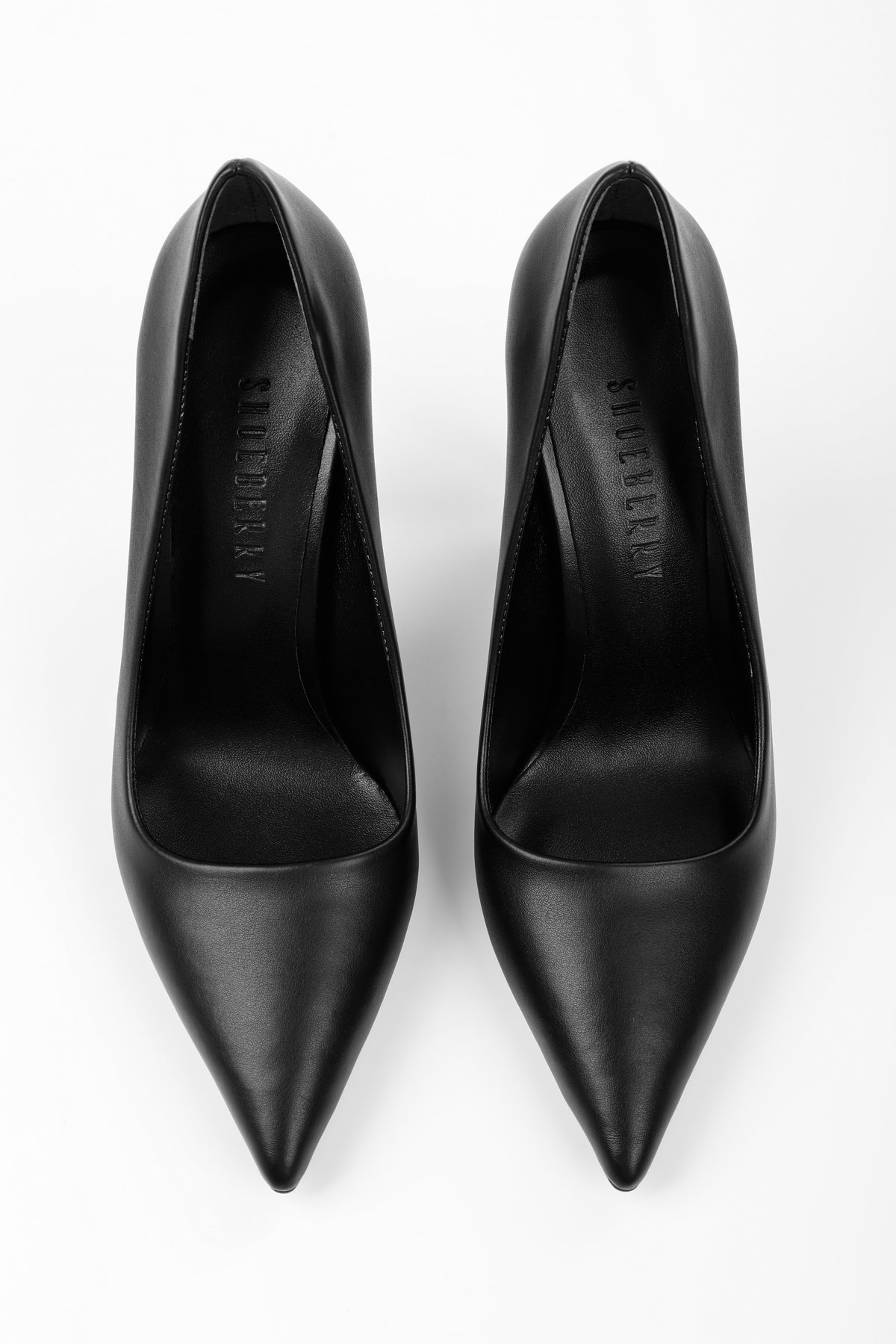 Kadın Deyna Siyah Cilt Klasik Topuklu Stiletto