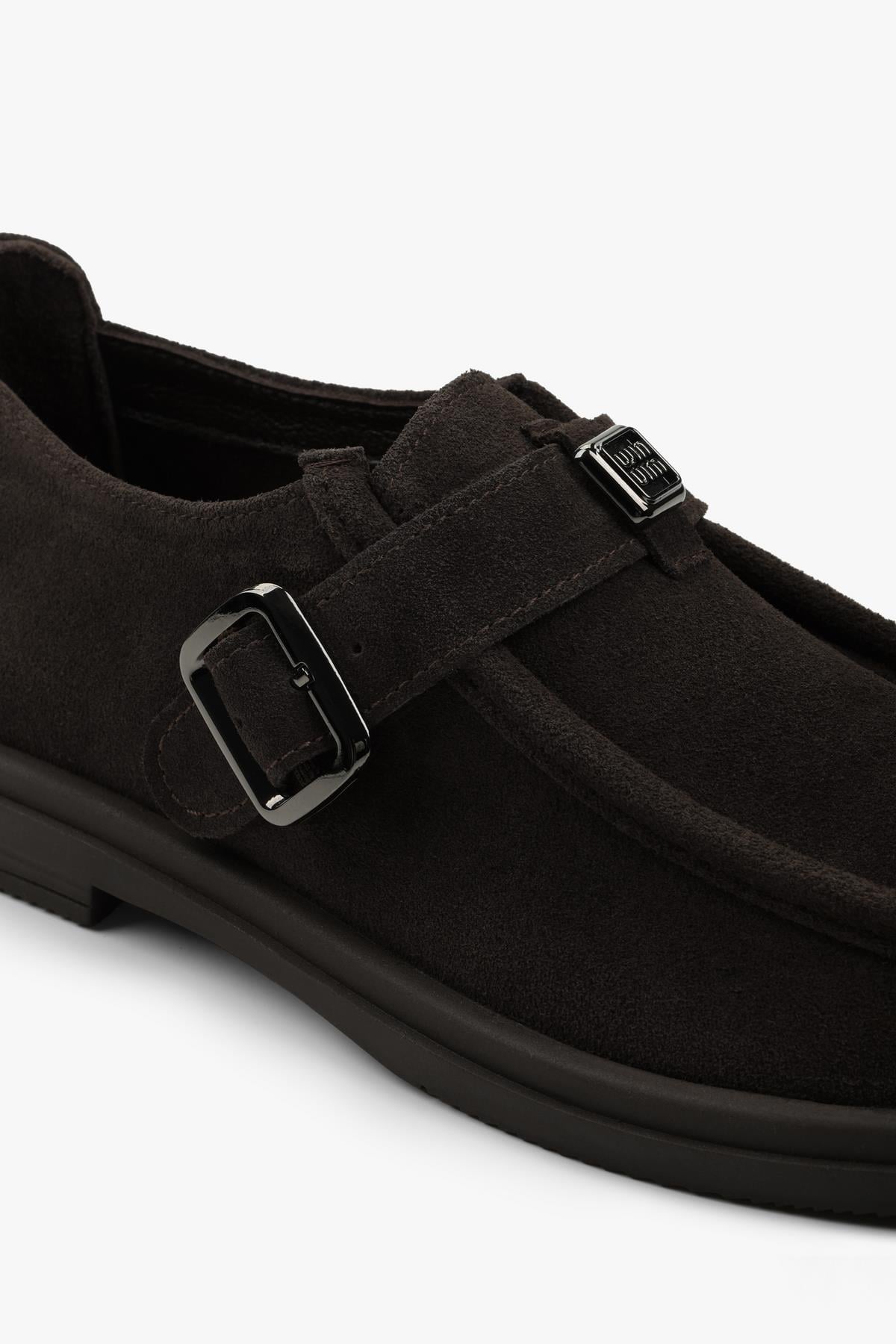 Kadın Elvane Kahve Süet Toka Detaylı Loafer