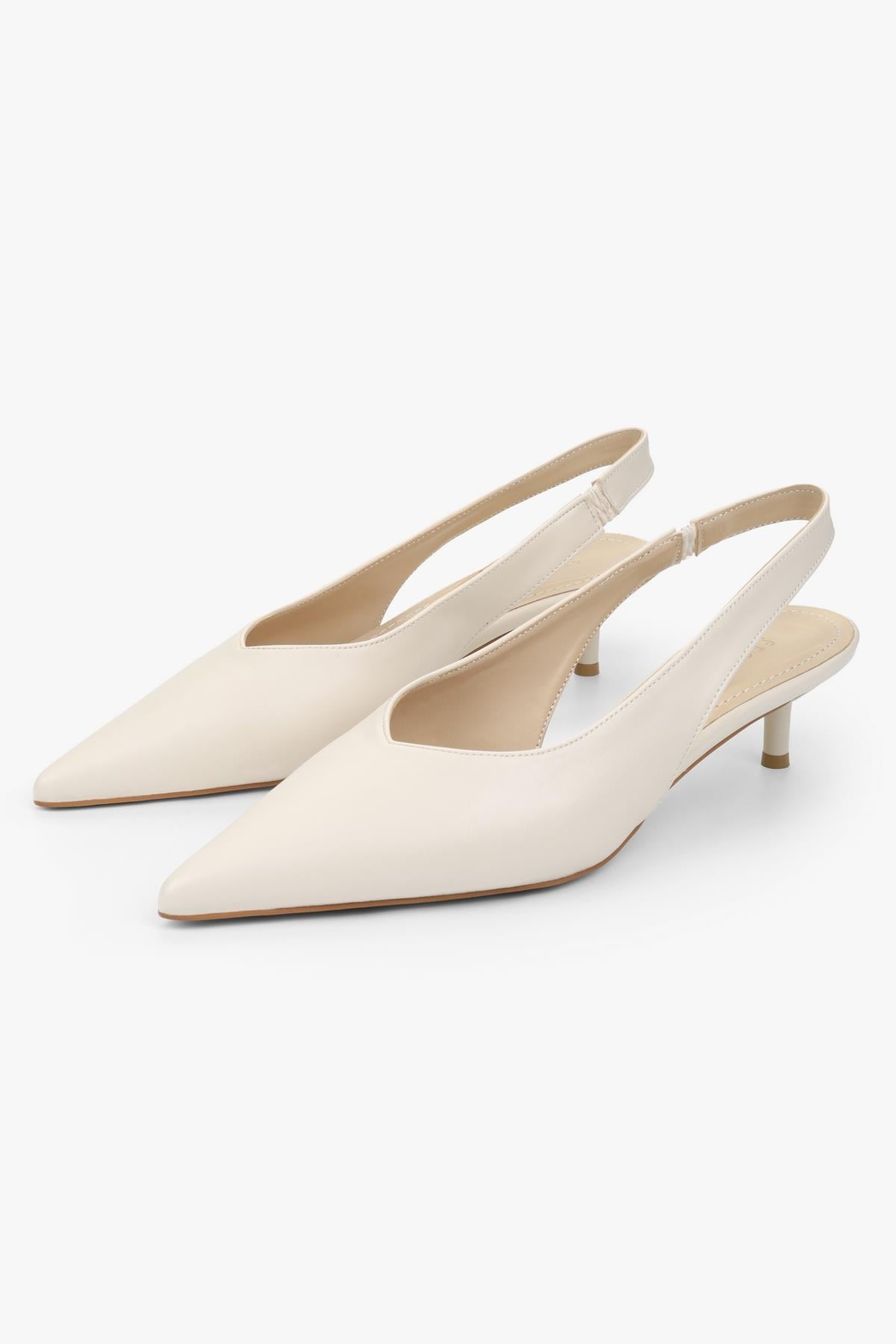 Kadın Enca Ekru Cilt Stiletto