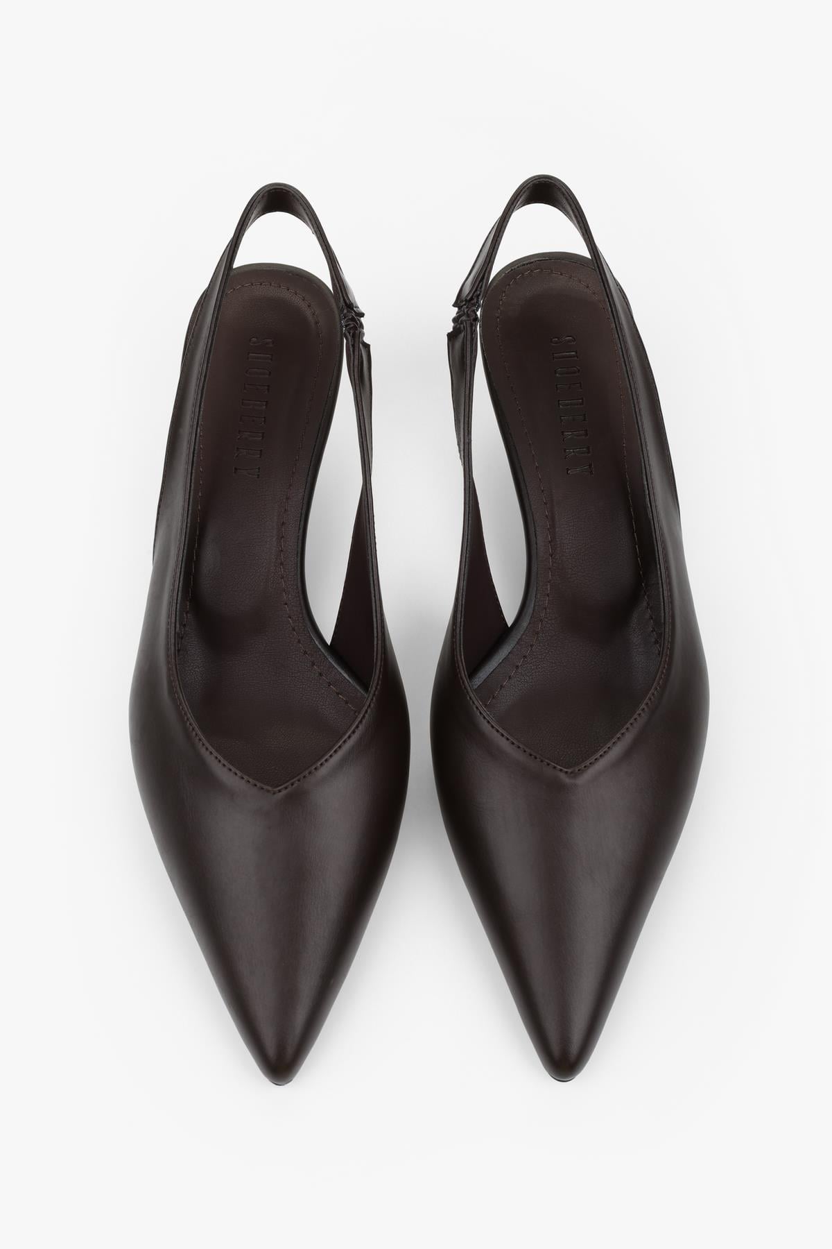 Kadın Enca Kahve Cilt Stiletto