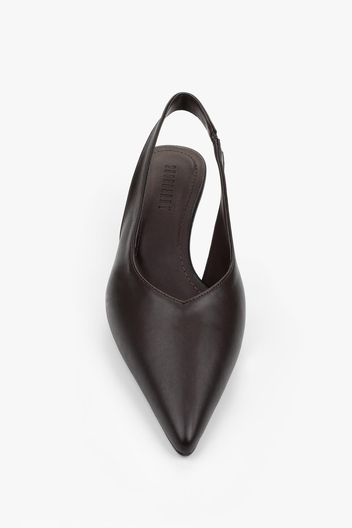 Kadın Enca Kahve Cilt Stiletto
