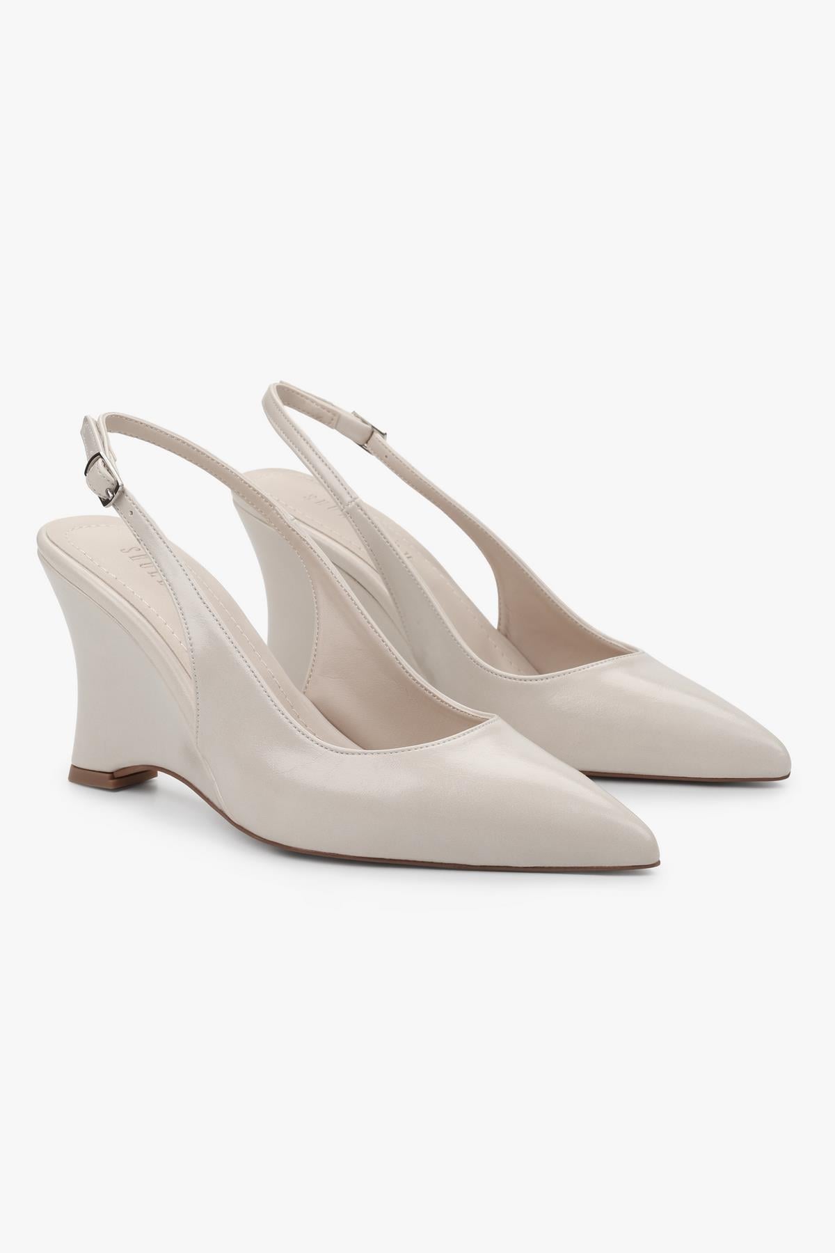 Kadın Gigi Ekru Cilt Dolgu Topuklu Stiletto