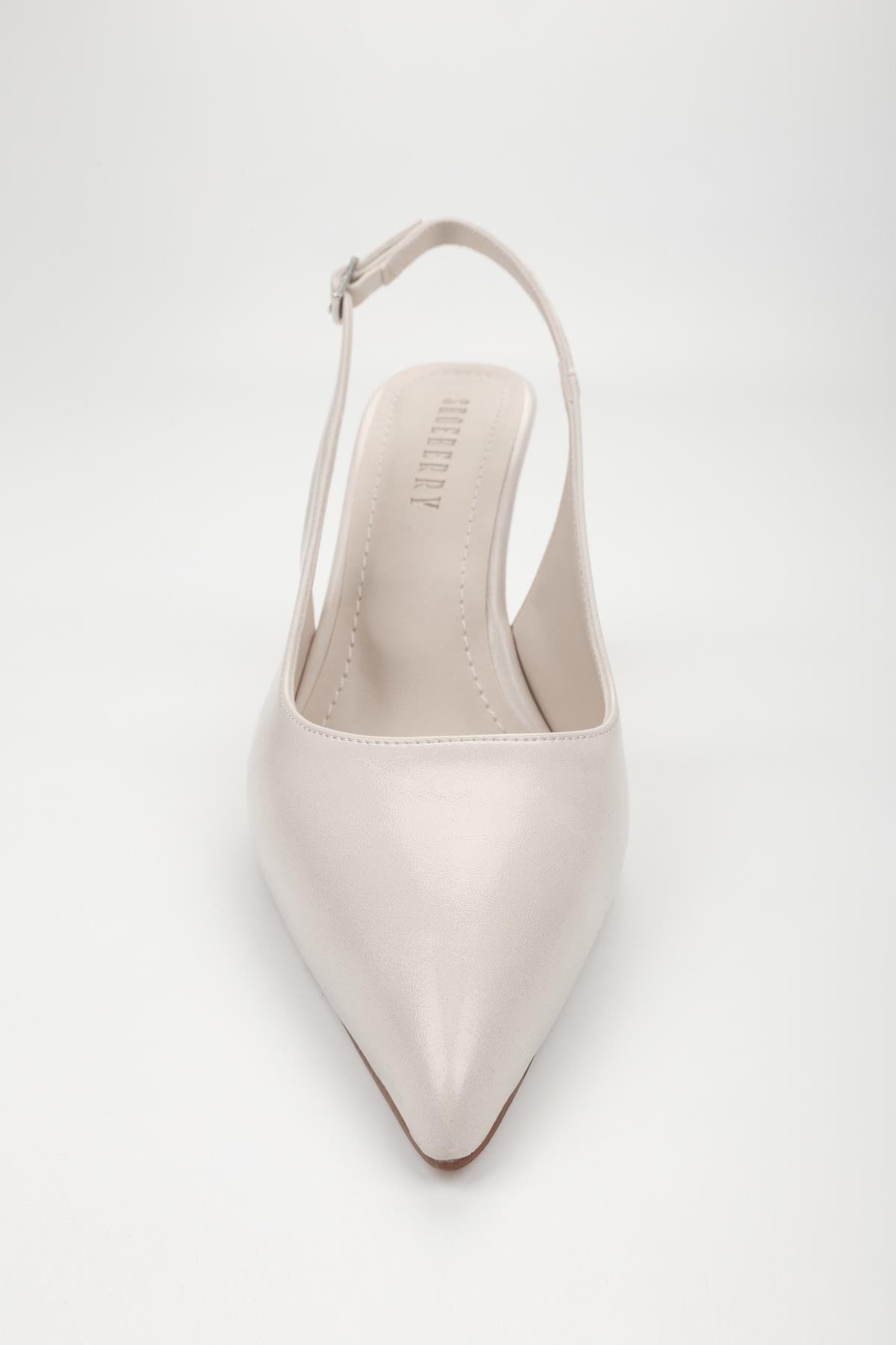 Kadın Gigi Ekru Cilt Dolgu Topuklu Stiletto