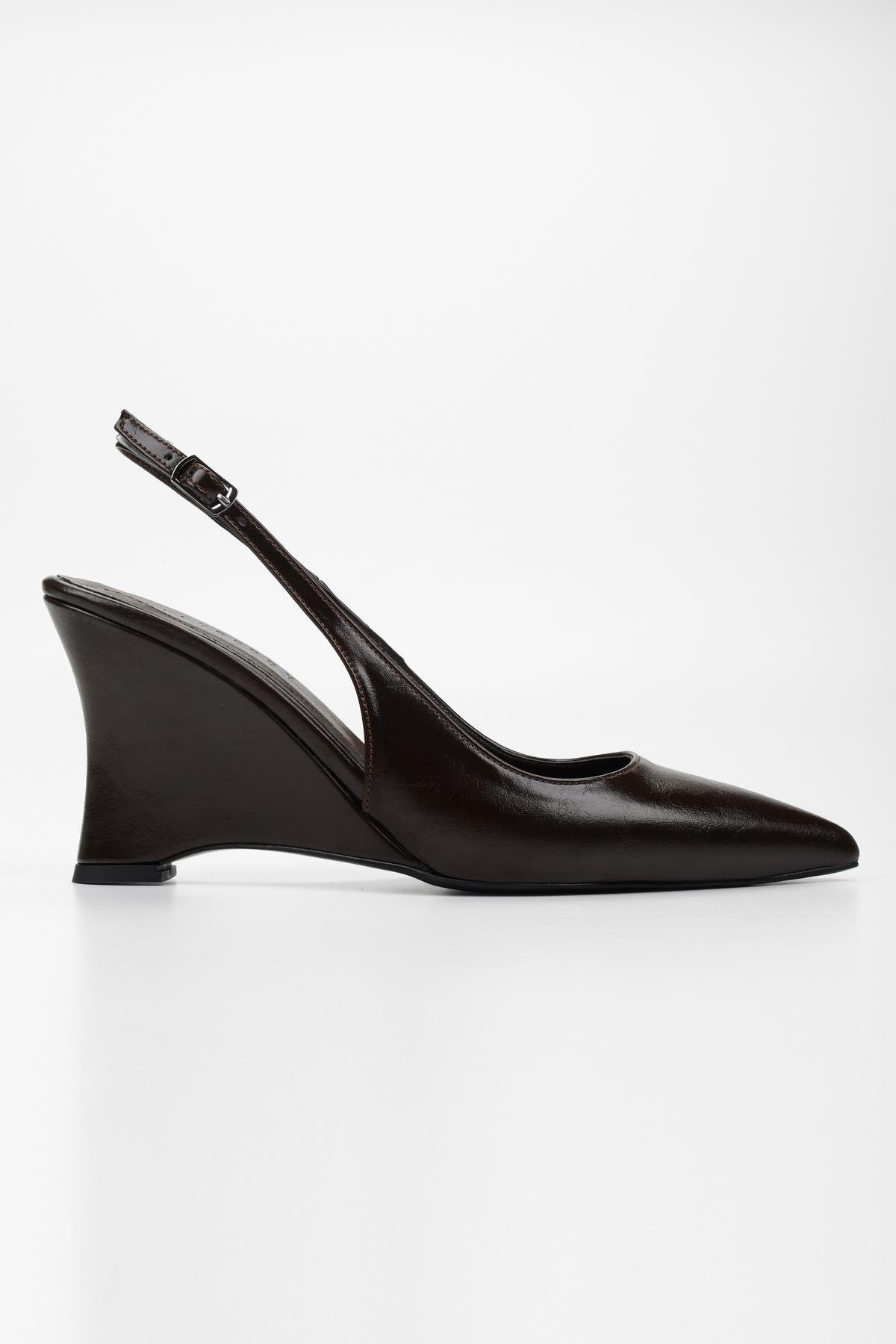 Kadın Gigi Kahve Cilt Dolgu Topuklu Stiletto