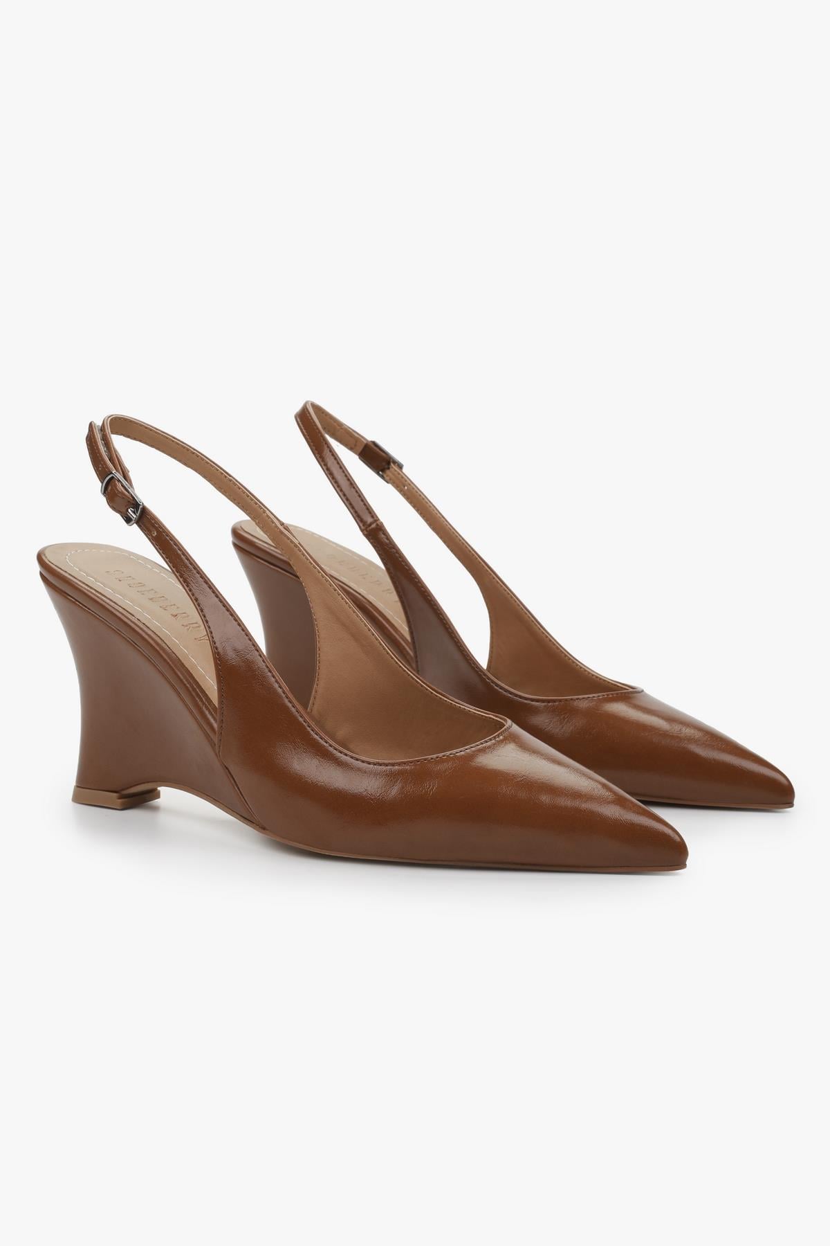 Kadın Gigi Karamel Cilt Dolgu Topuklu Stiletto