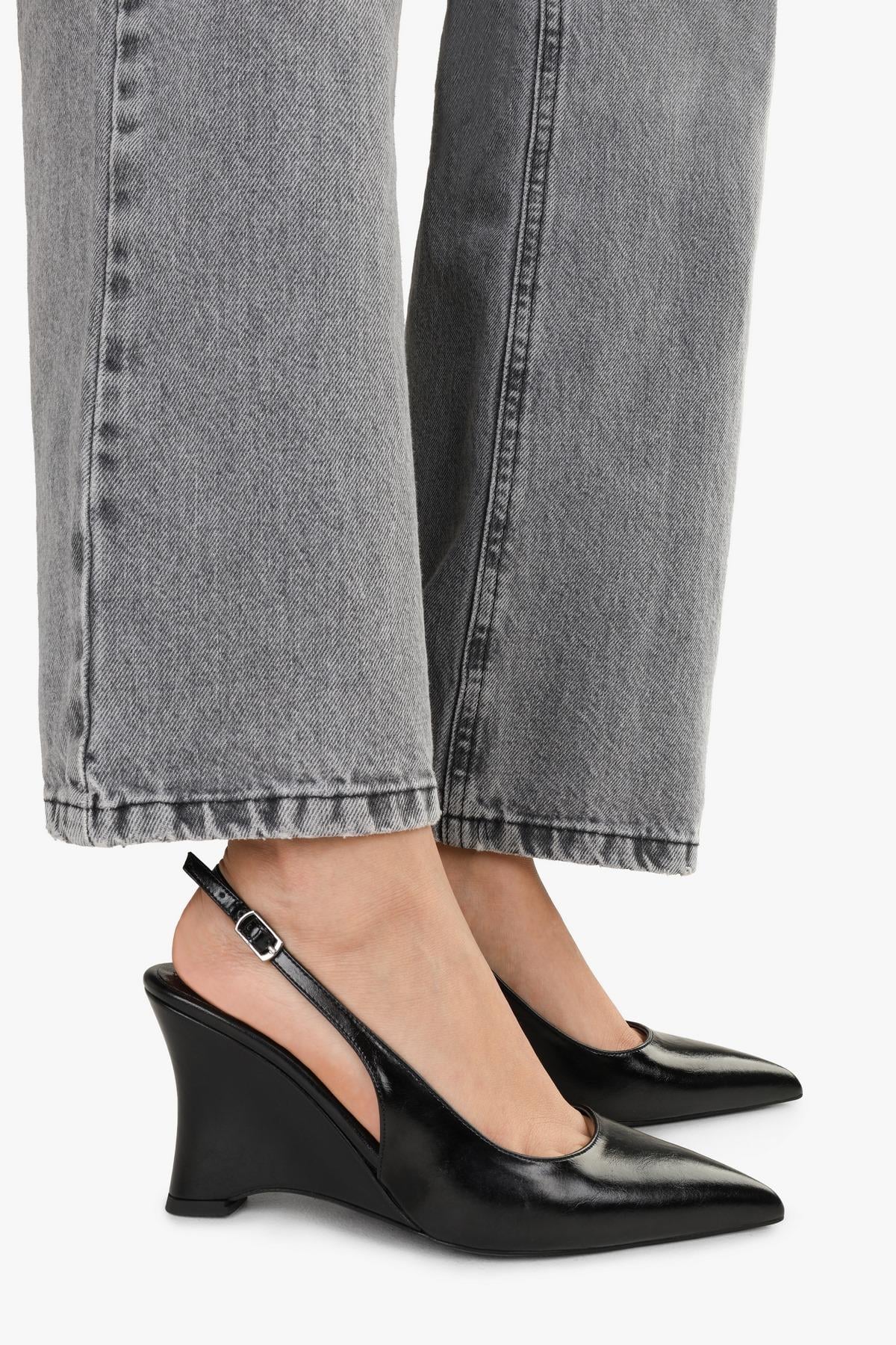 Kadın Gigi Siyah Cilt Dolgu Topuklu Stiletto