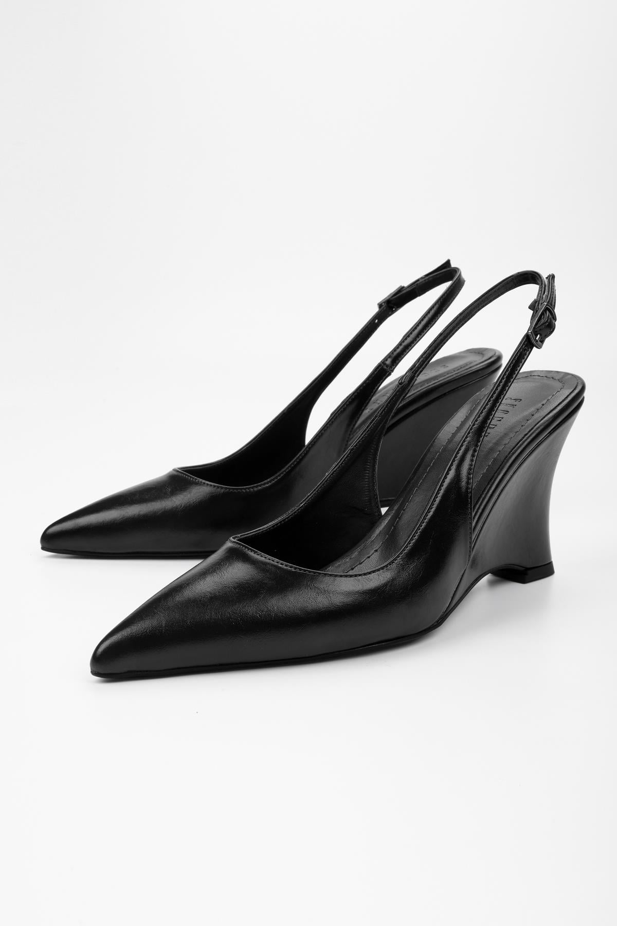 Kadın Gigi Siyah Cilt Dolgu Topuklu Stiletto