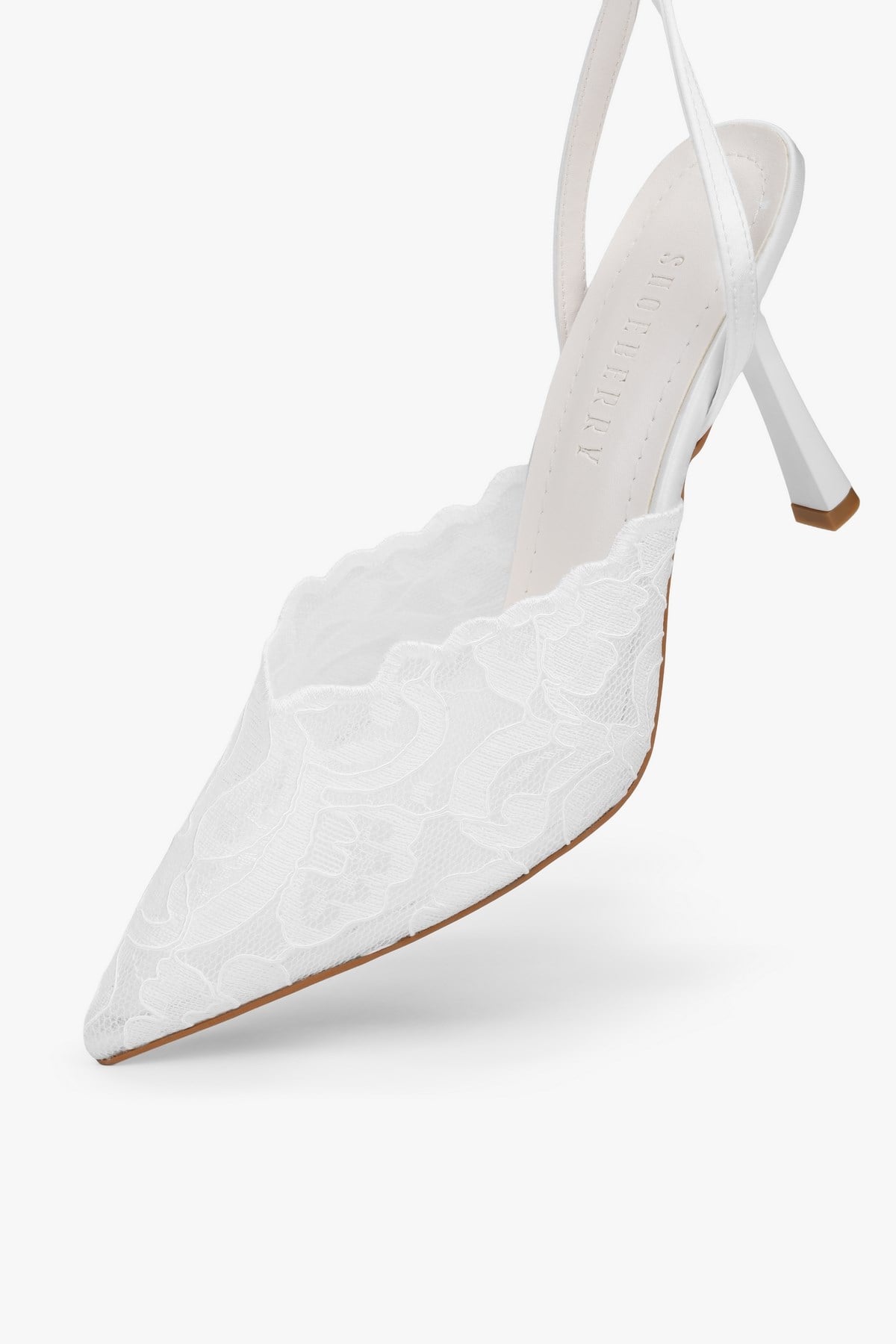 Kadın Holly Beyaz Dantel İşlemeli Stiletto
