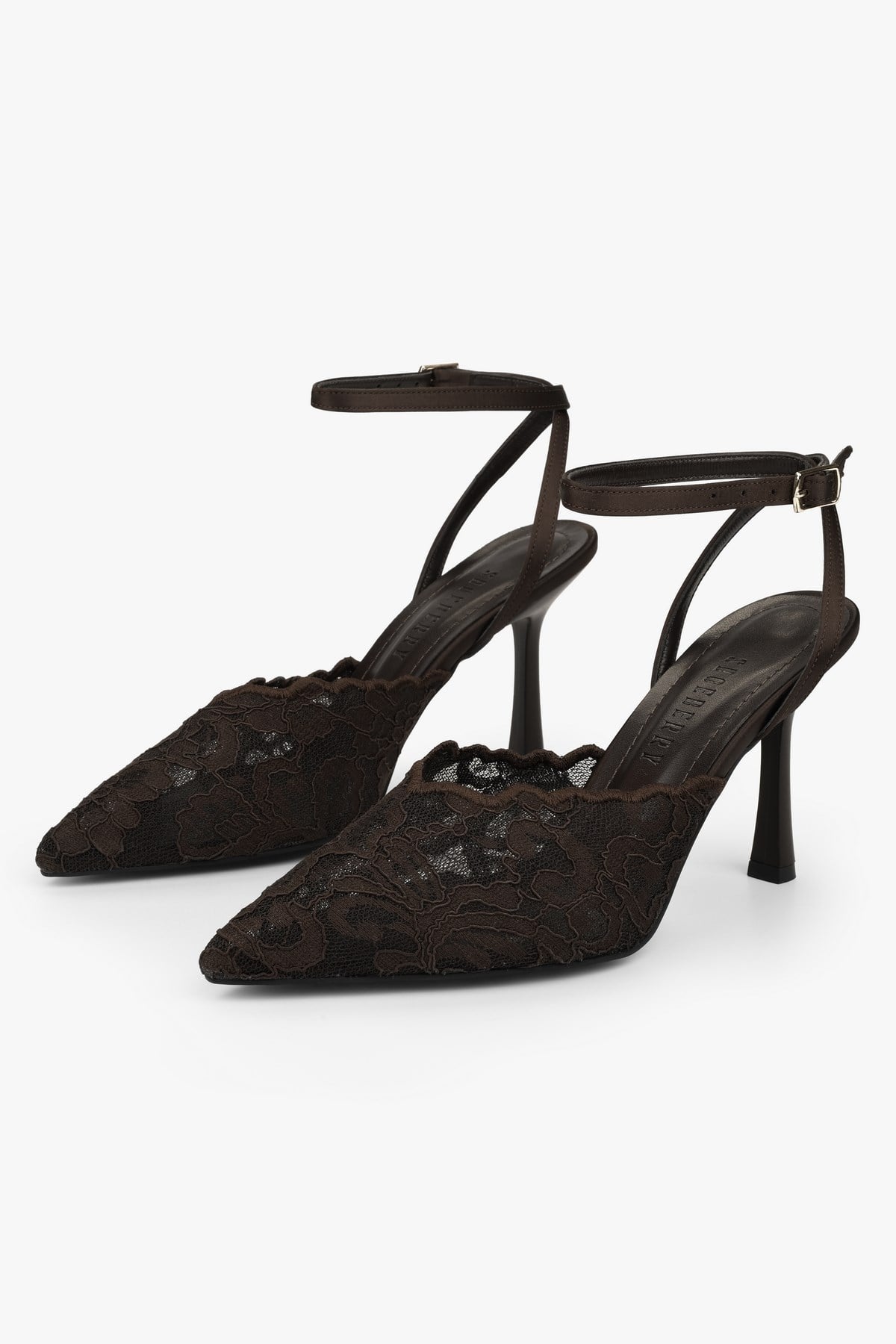 Kadın Holly Kahve Dantel İşlemeli Stiletto