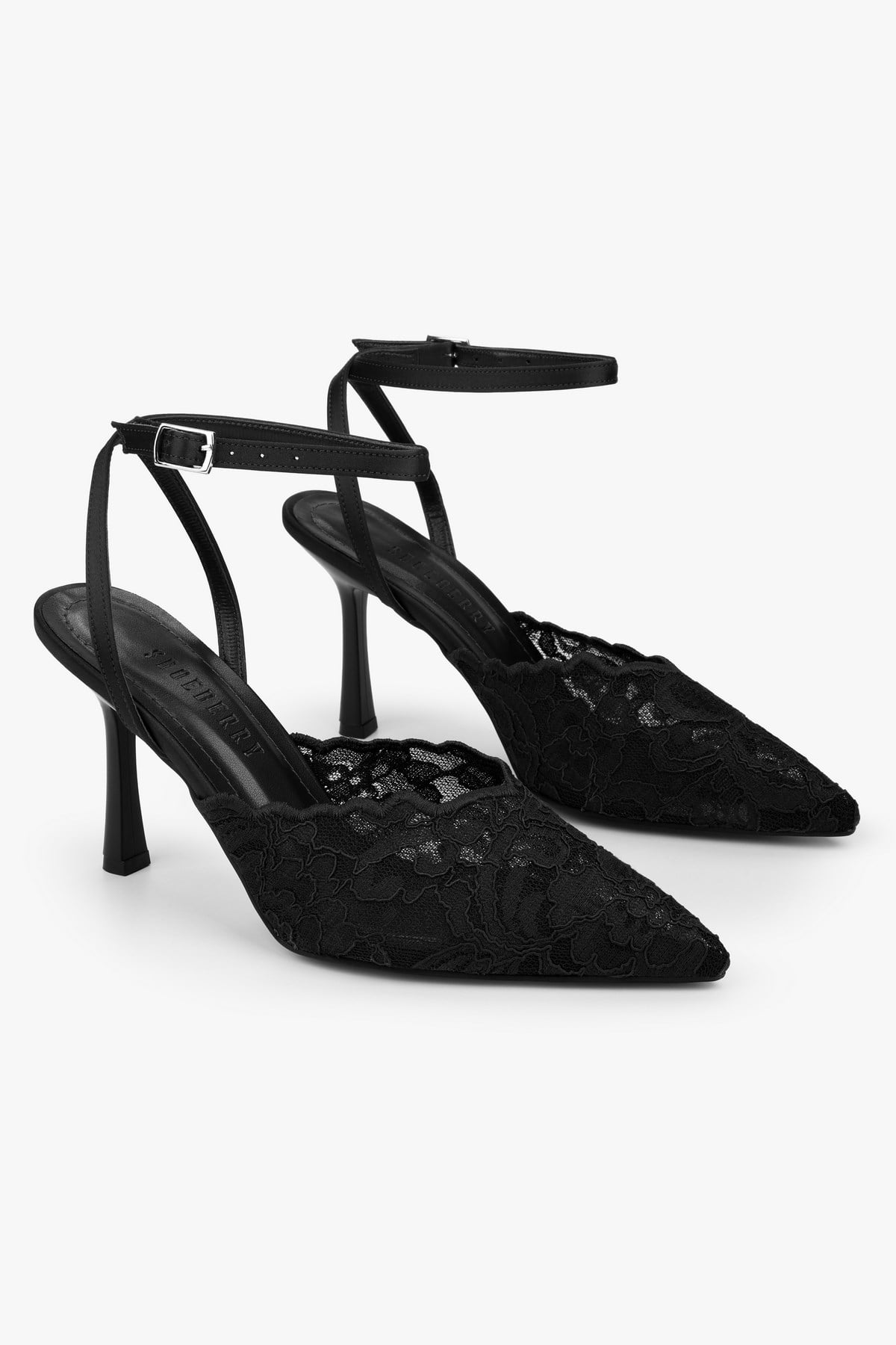 Kadın Holly Siyah Dantel İşlemeli Stiletto