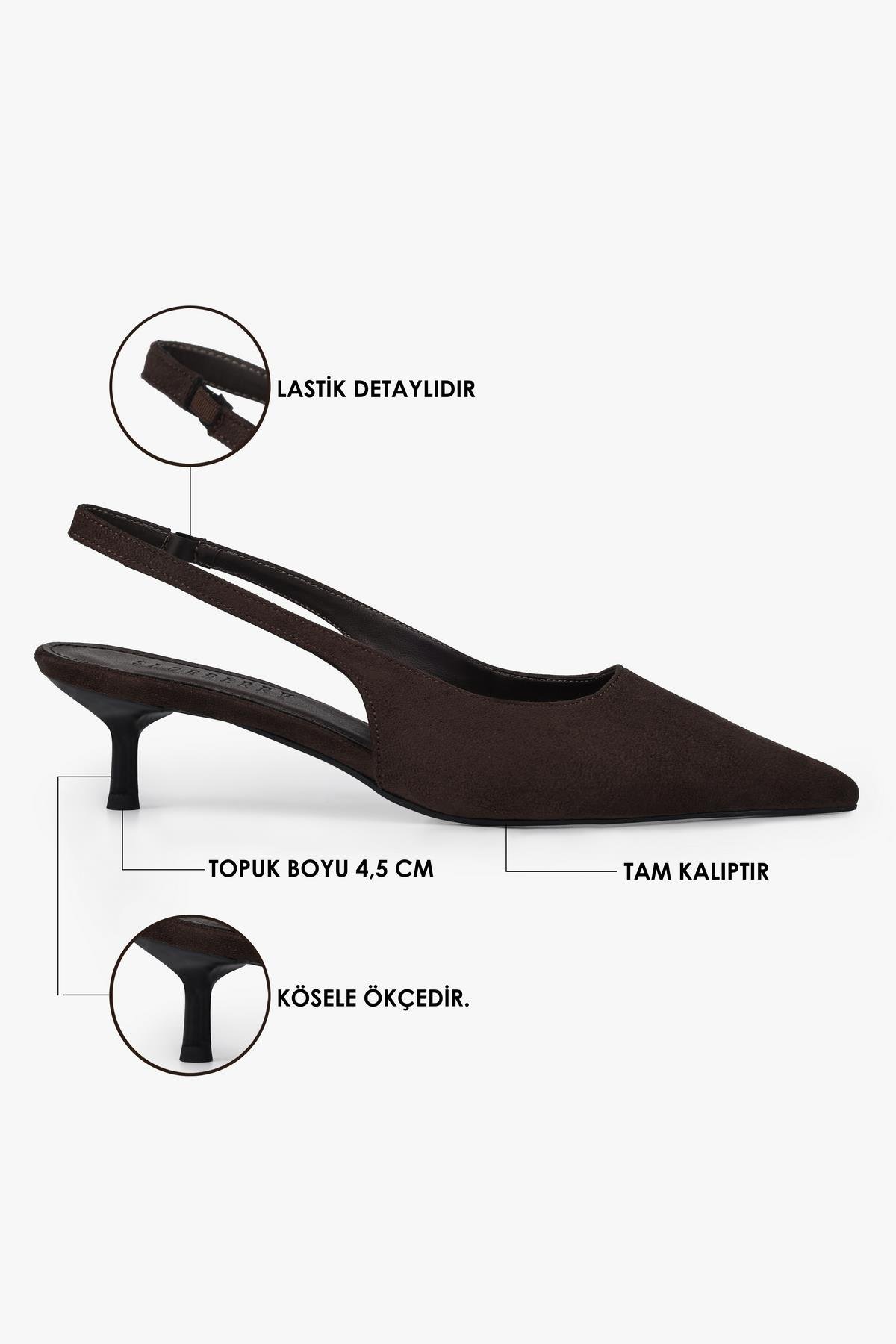 Kadın Kate Acı Kahve Süet Stiletto