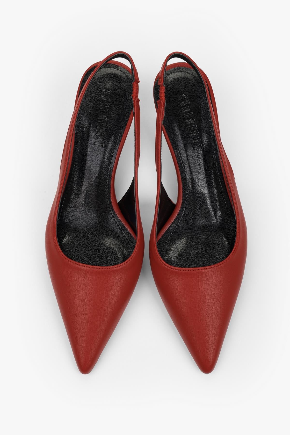 Kadın Kate Mat Kırmızı Cilt Mini Topuklu Stiletto