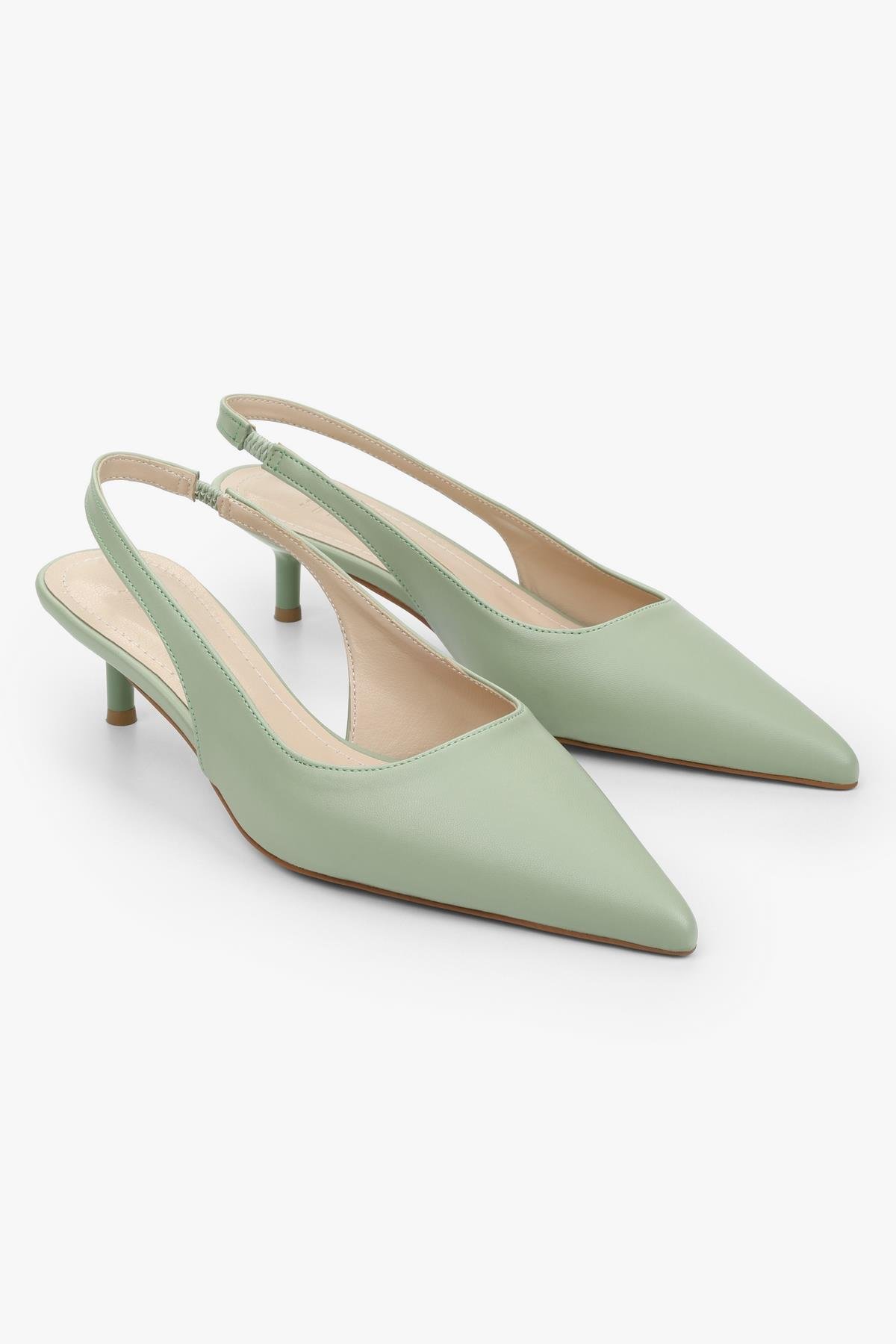 Kadın Kate Mint Yeşil Cilt Mini Topuklu Stiletto