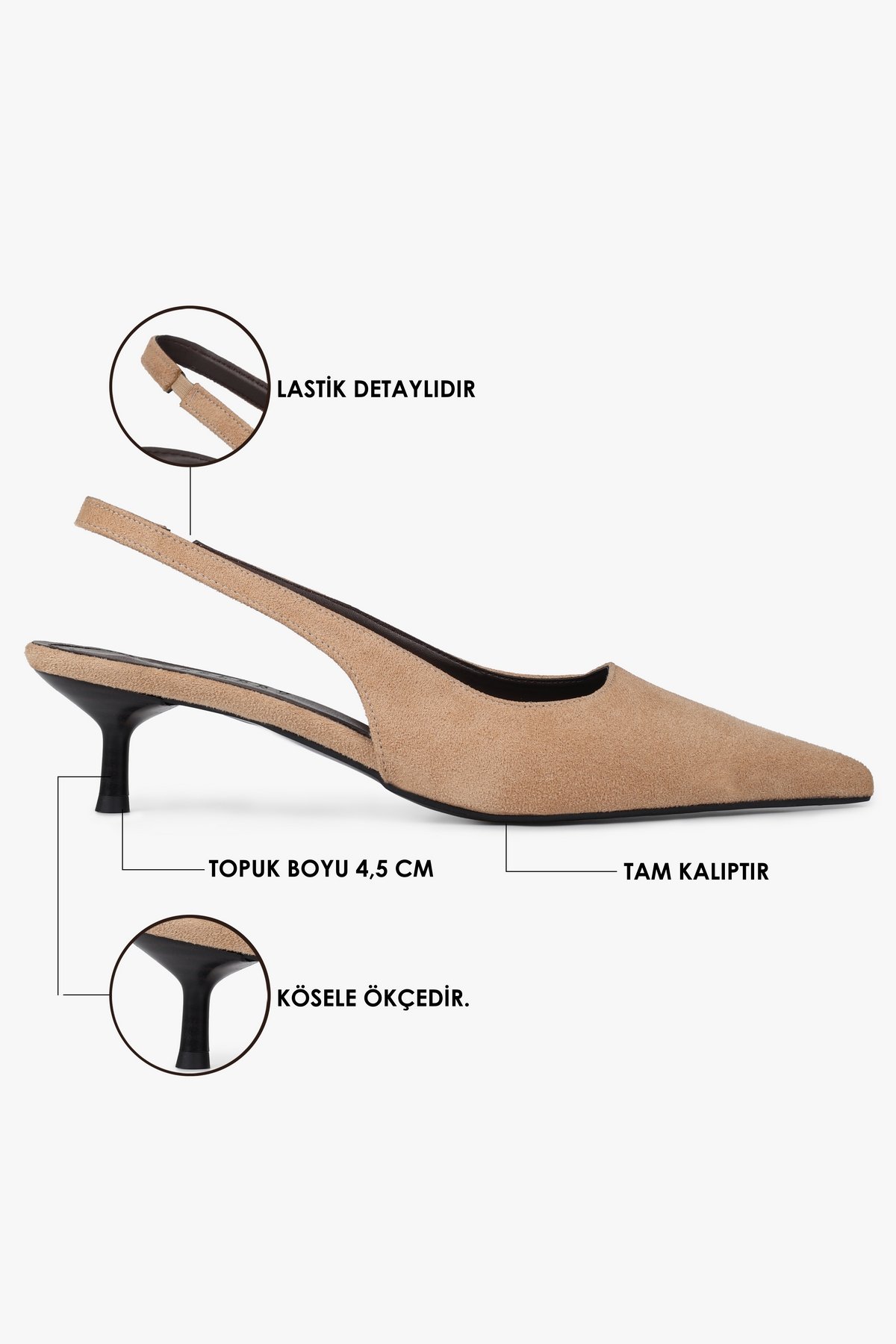 Kadın Kate Ten Süet Stiletto