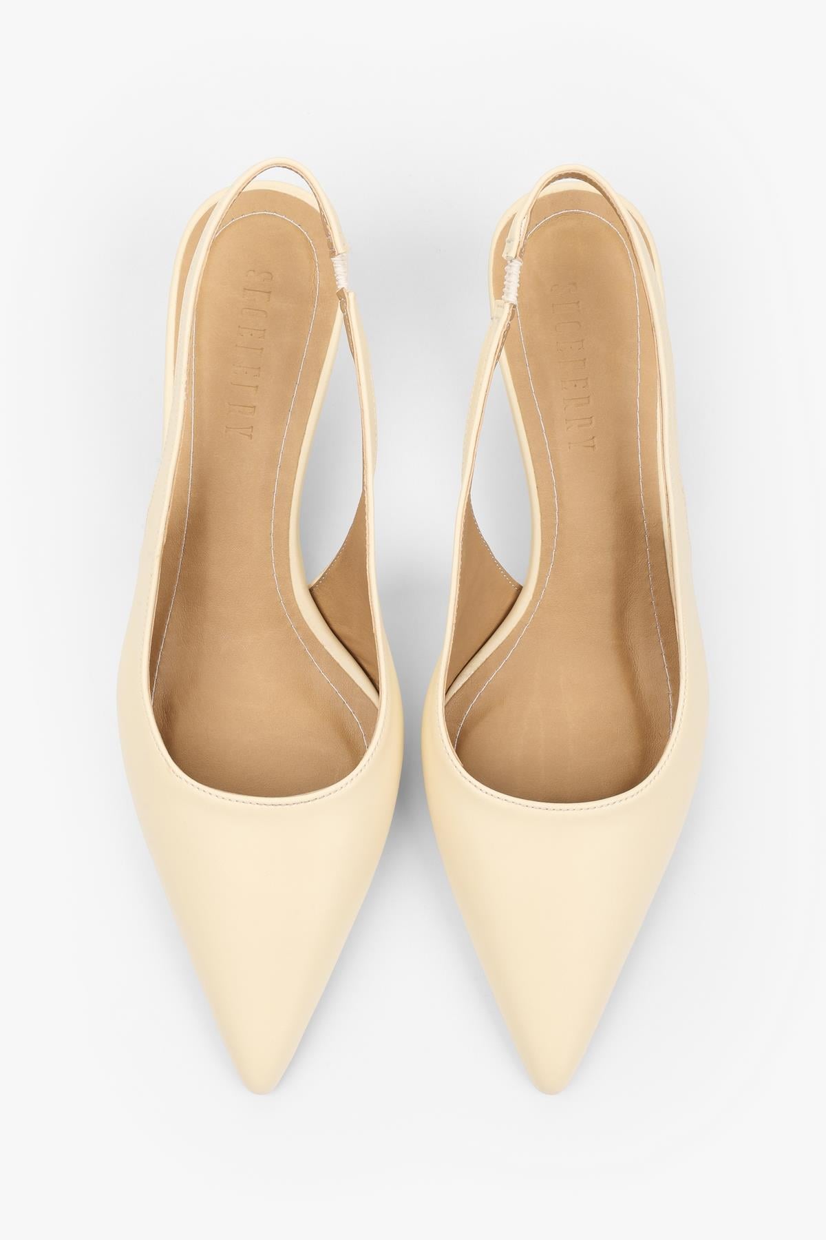 Kadın Kate Tereyağı Sarısı Cilt Mini Topuklu Stiletto