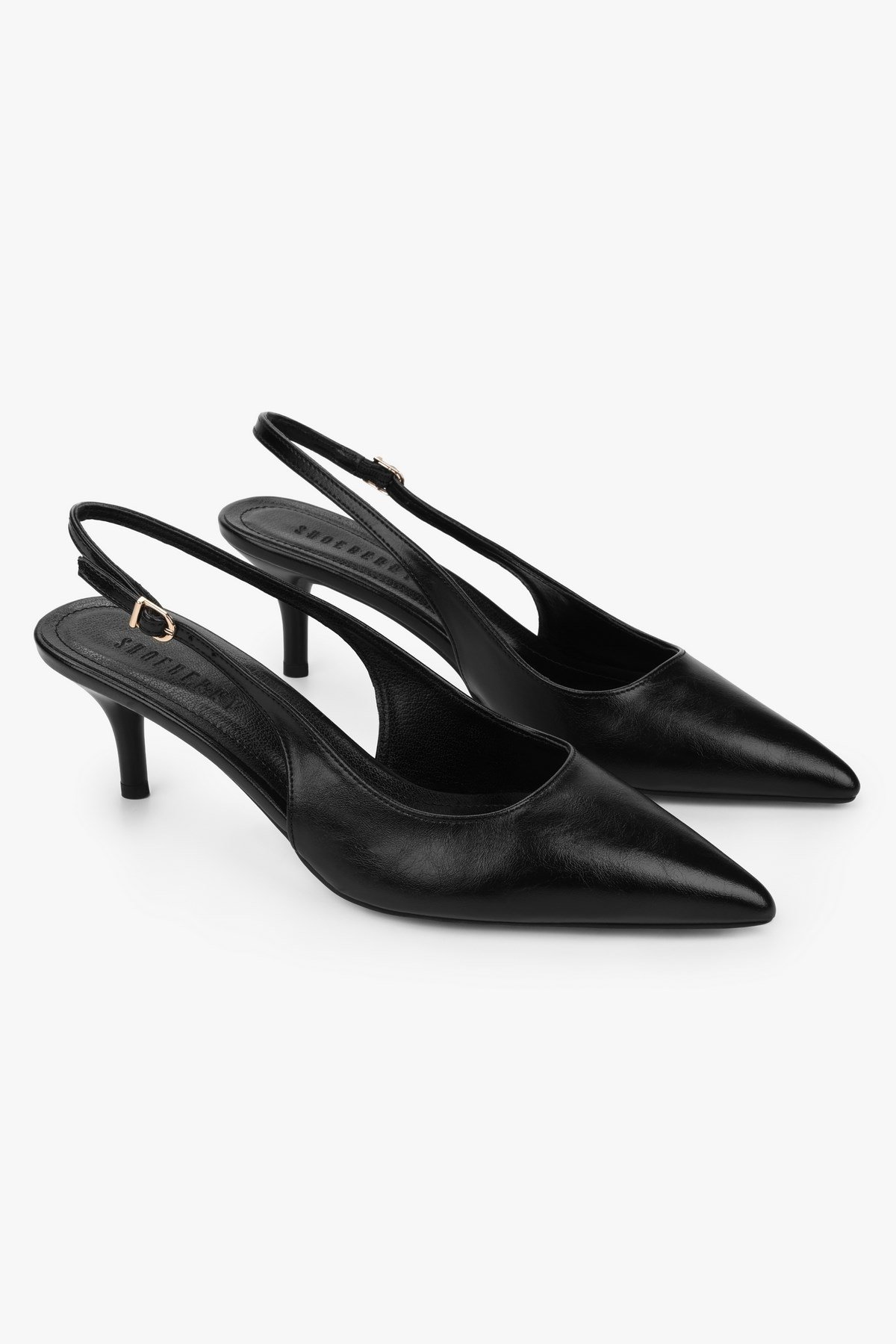 Kadın Kaven Siyah Cilt Mini Topuklu Stiletto
