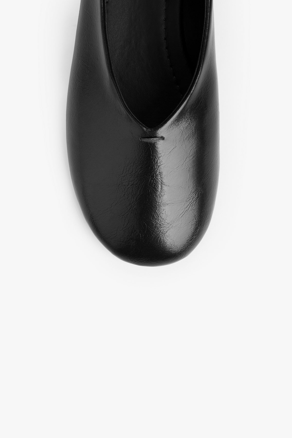 Kadın Lisa Siyah Cilt Oval Burunlu Babet