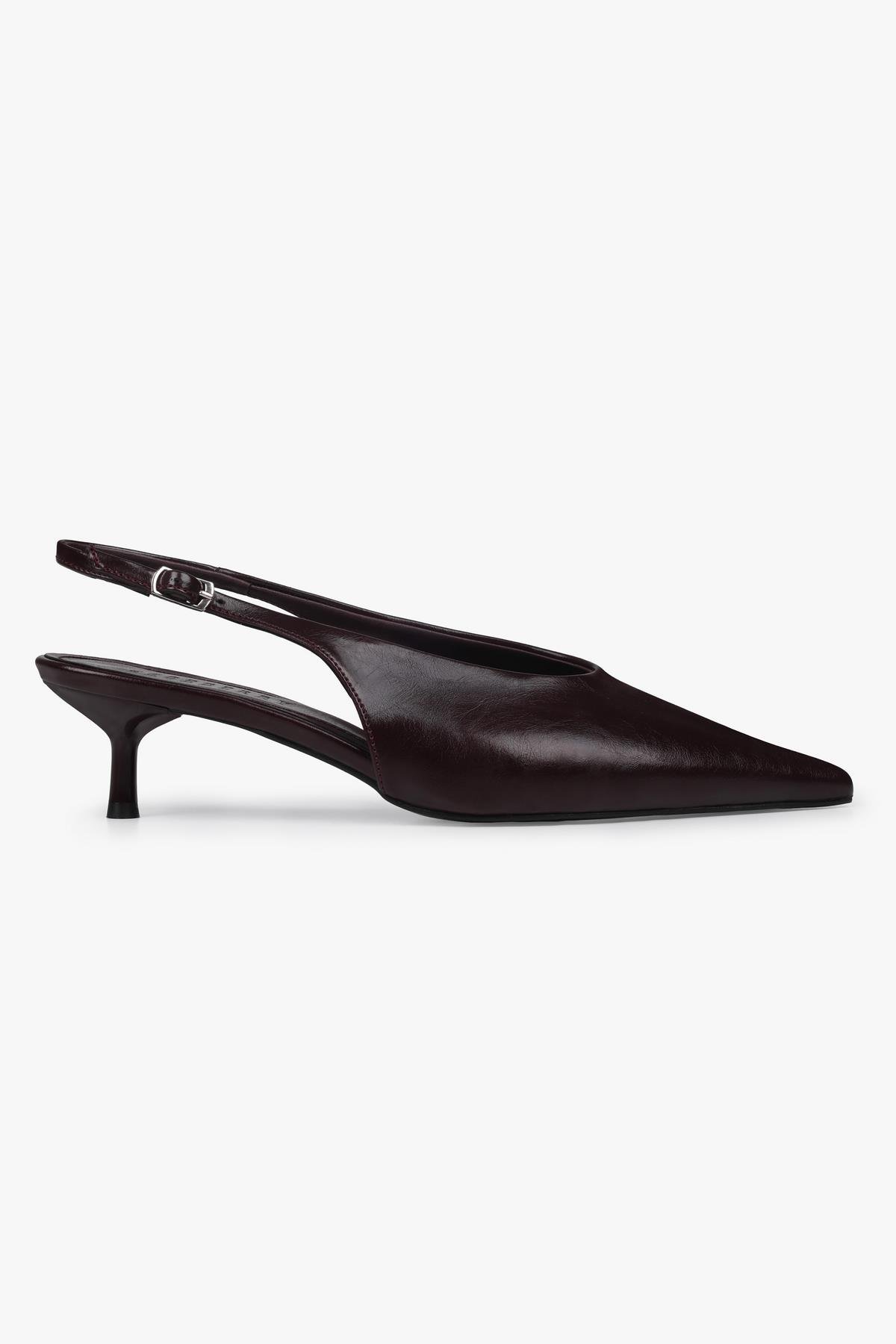 Kadın Luna Bordo Cilt Stiletto