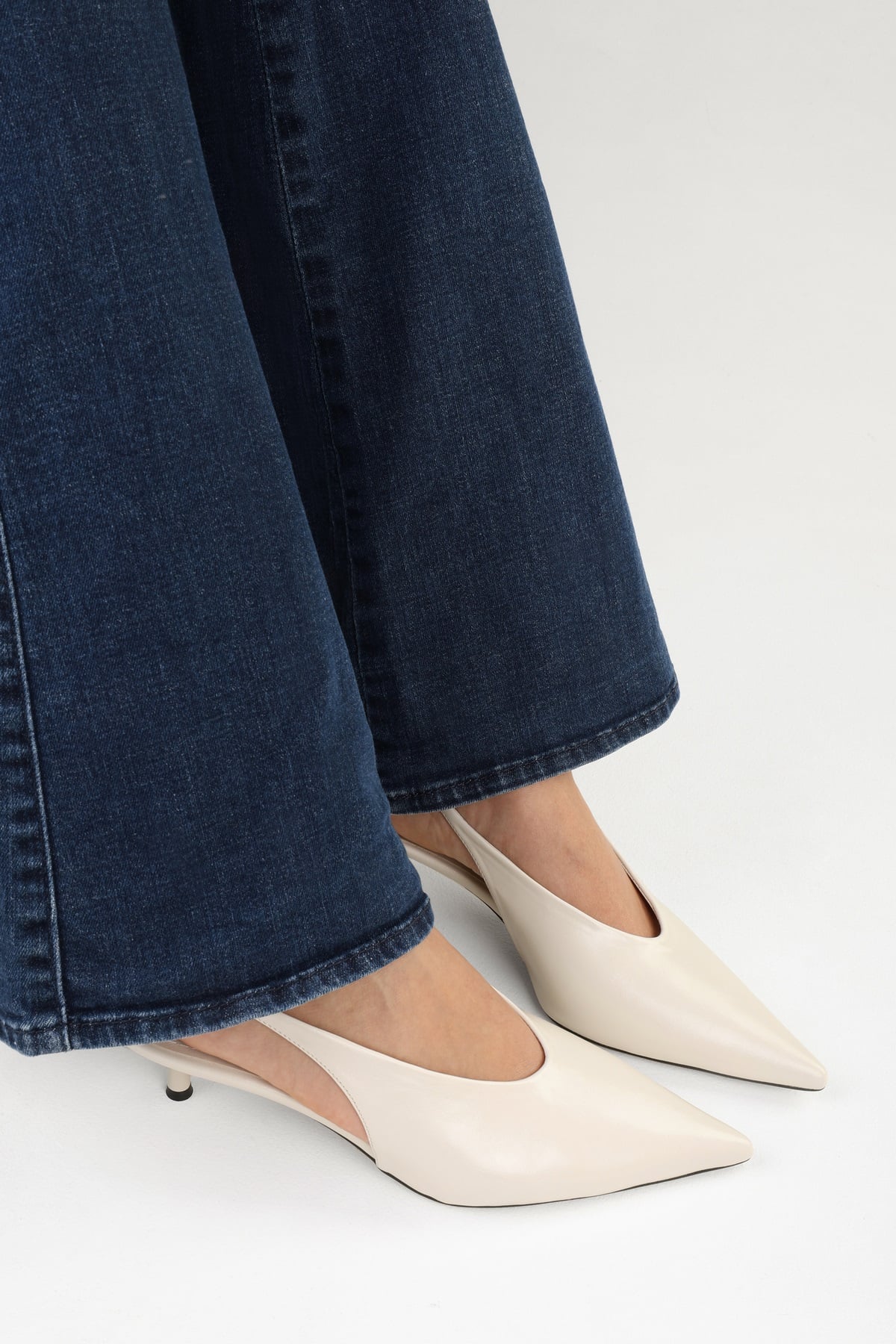 Kadın Luna Ekru Cilt Stiletto