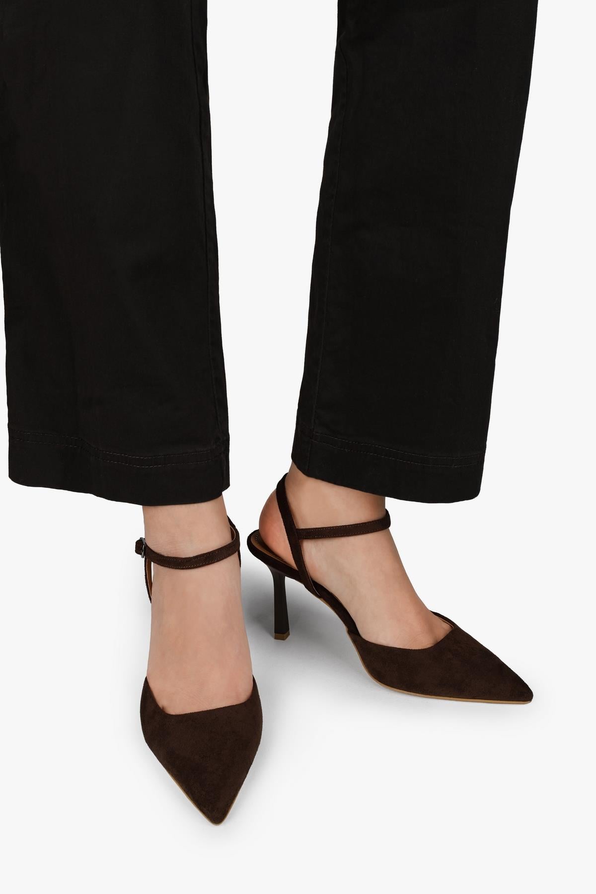 Kadın Lura Kahve Süet Stiletto