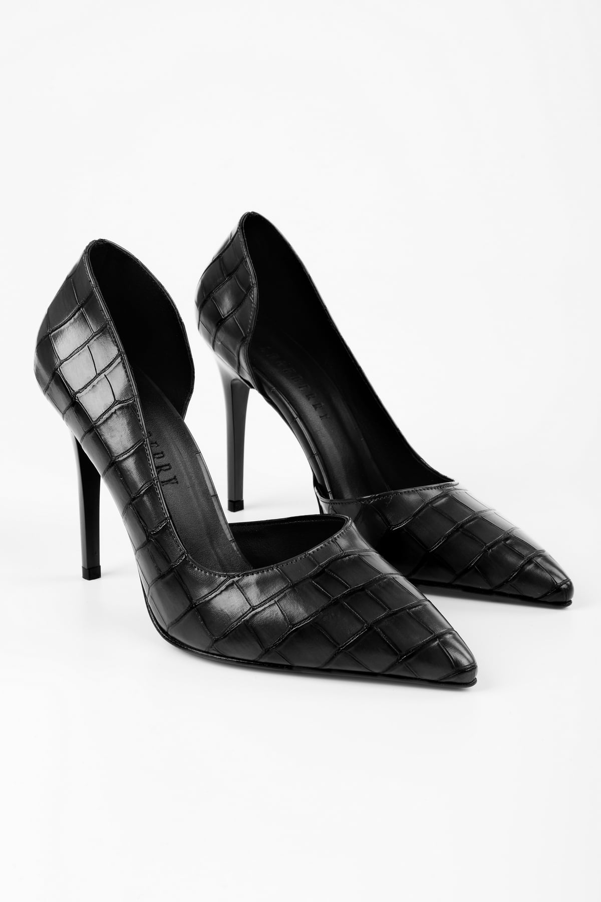 Kadın Massy Siyah Kroko Stiletto