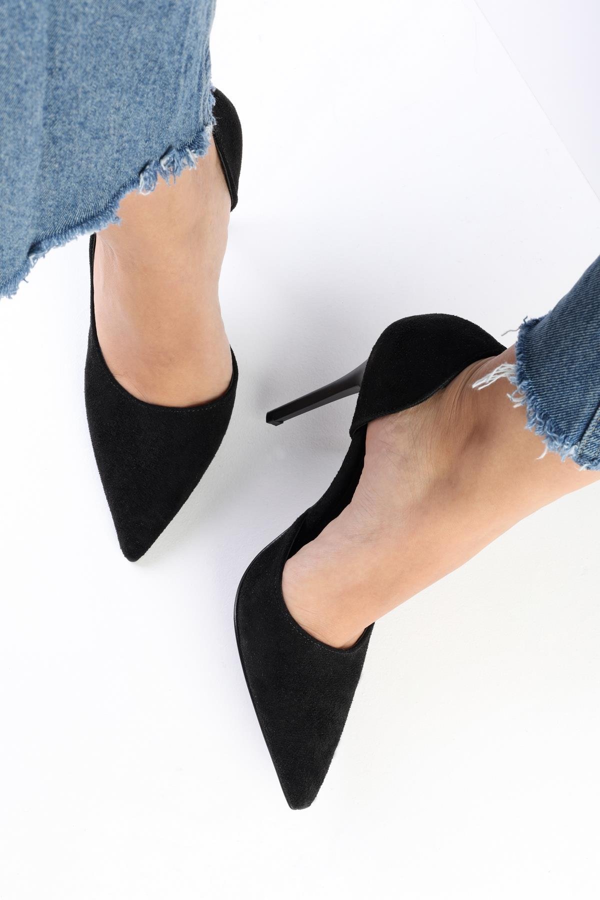 Kadın Massy Siyah Süet Stiletto