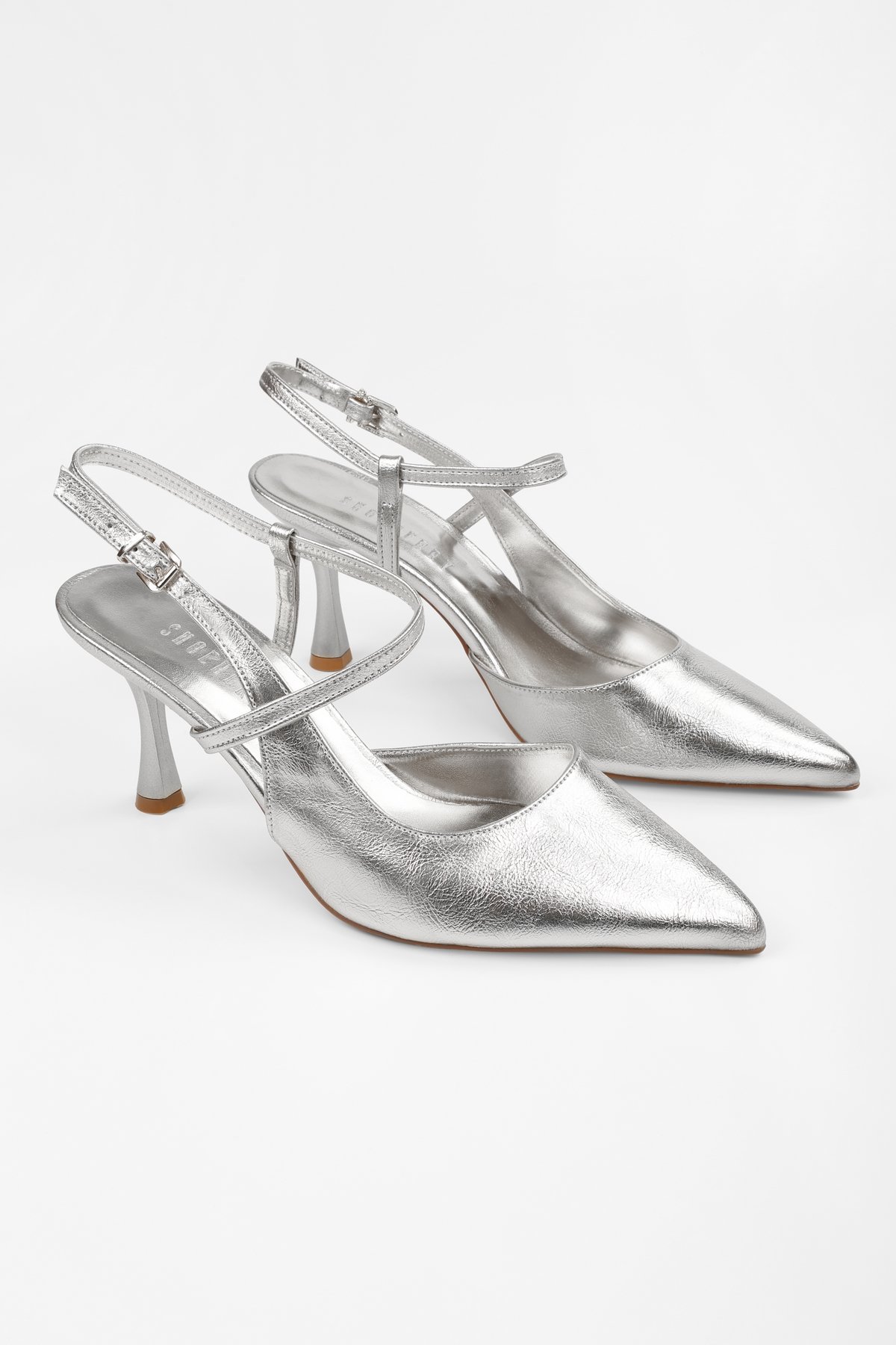 Kadın Nella Gümüş Parlak Stiletto