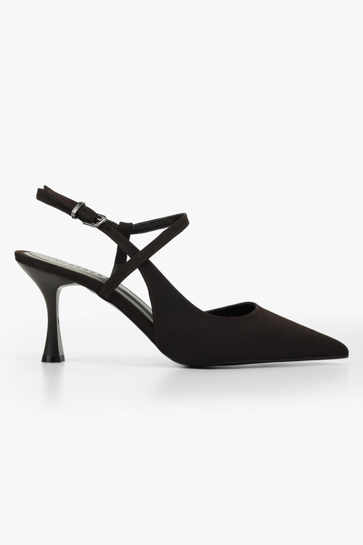 Kadın Nella Kahve Saten Stiletto