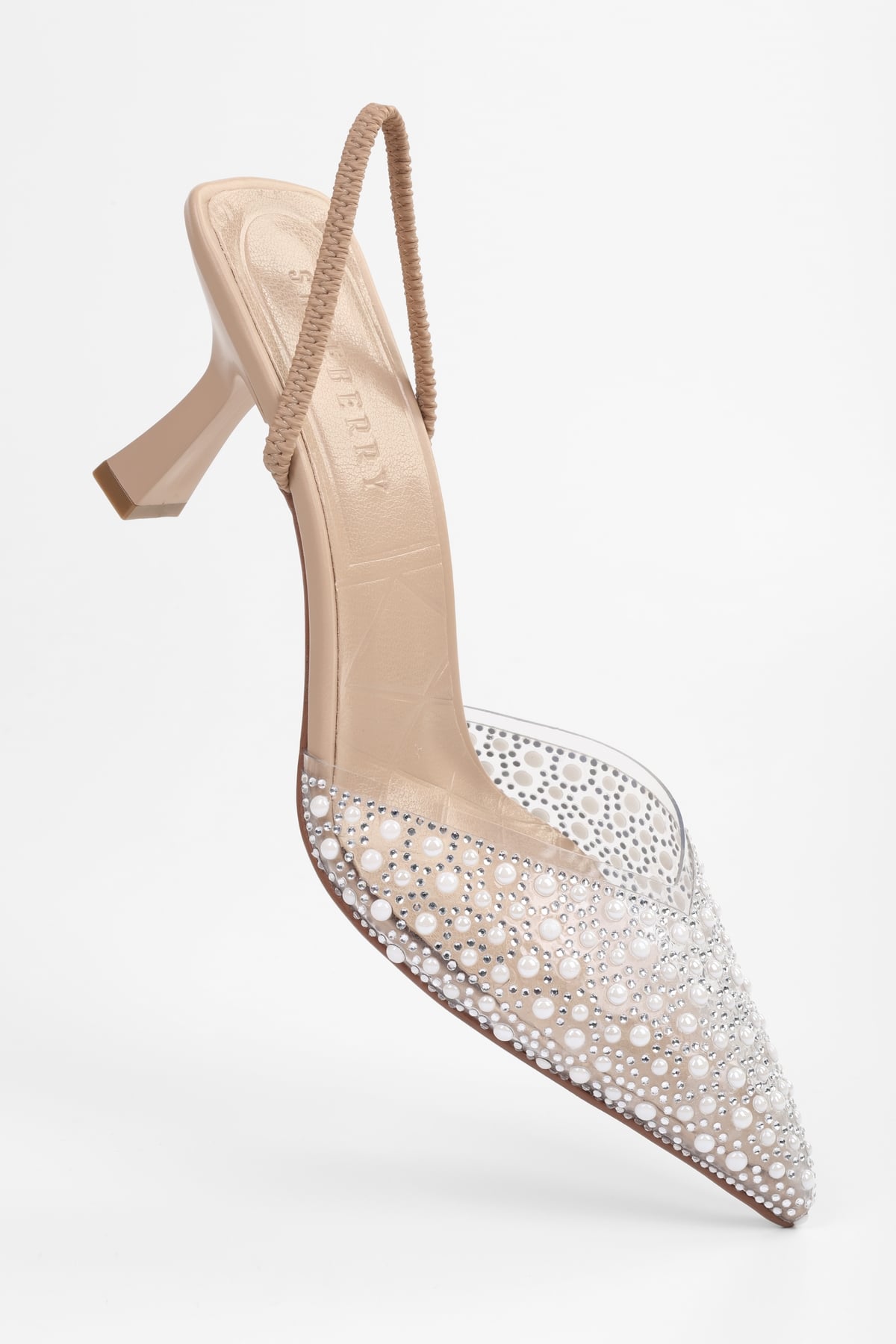 Kadın Pearly Ten İncili Şeffaf Stiletto