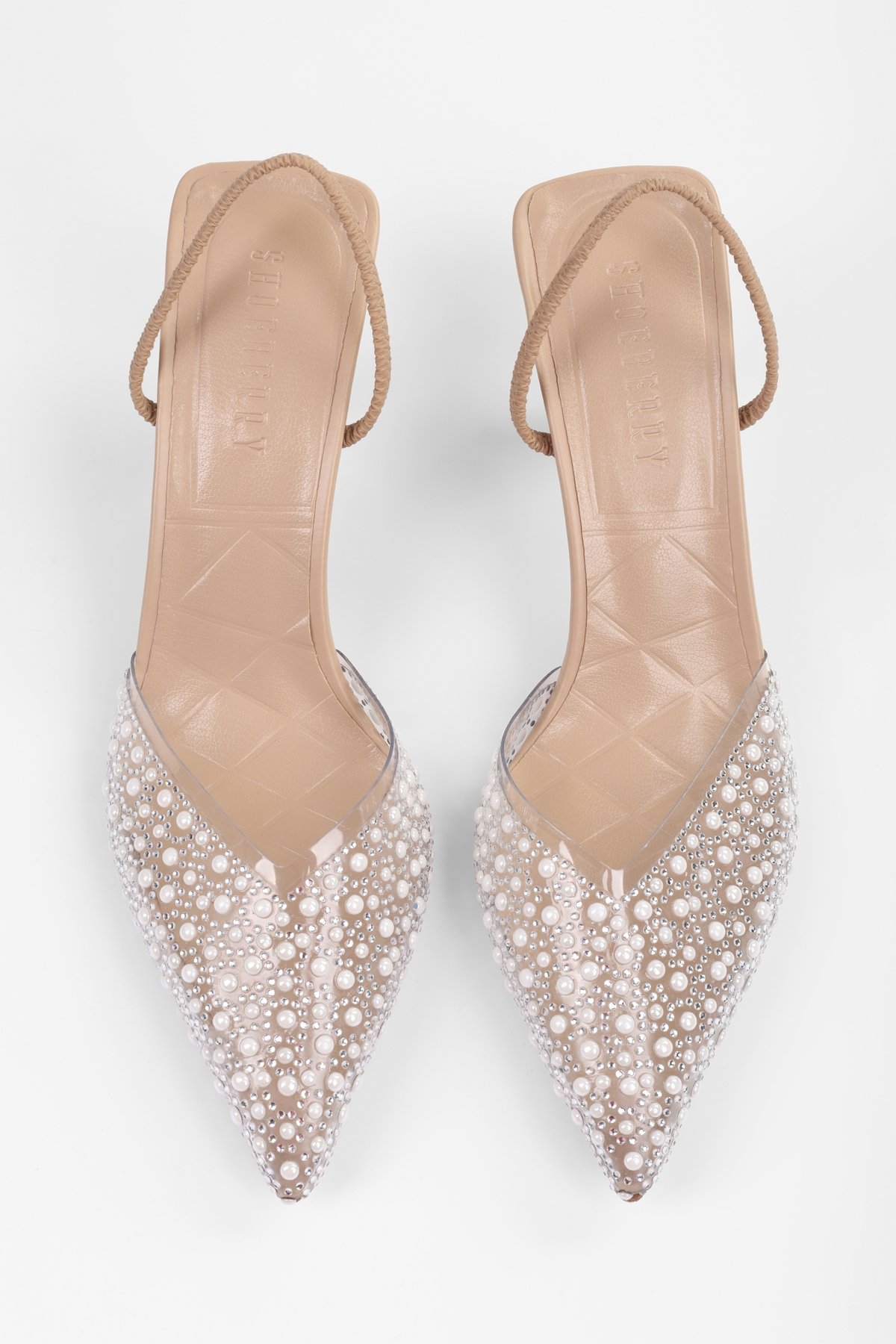 Kadın Pearly Ten İncili Şeffaf Stiletto
