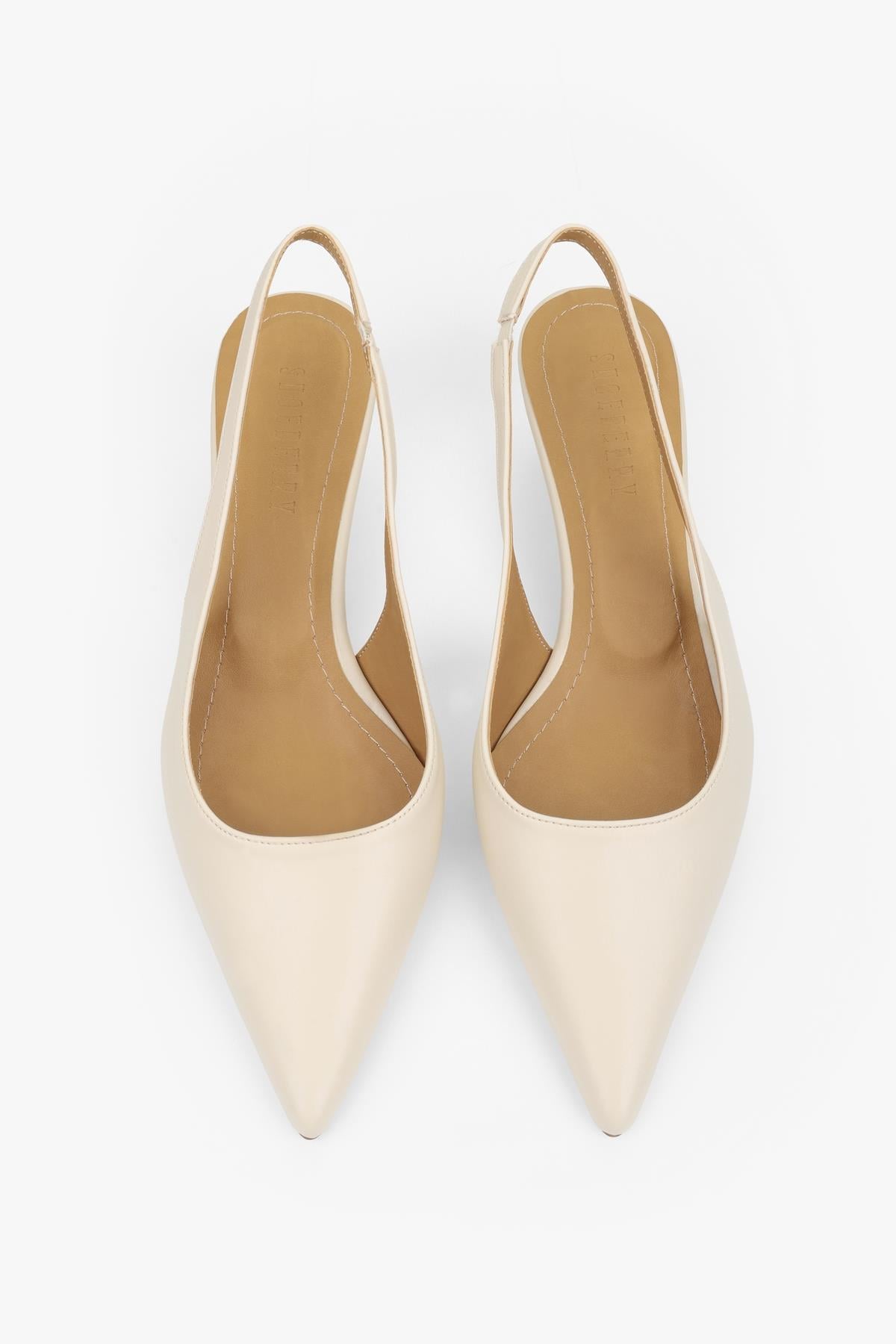 Kadın Pluto Ekru Cilt Dolgu Topuklu Stiletto