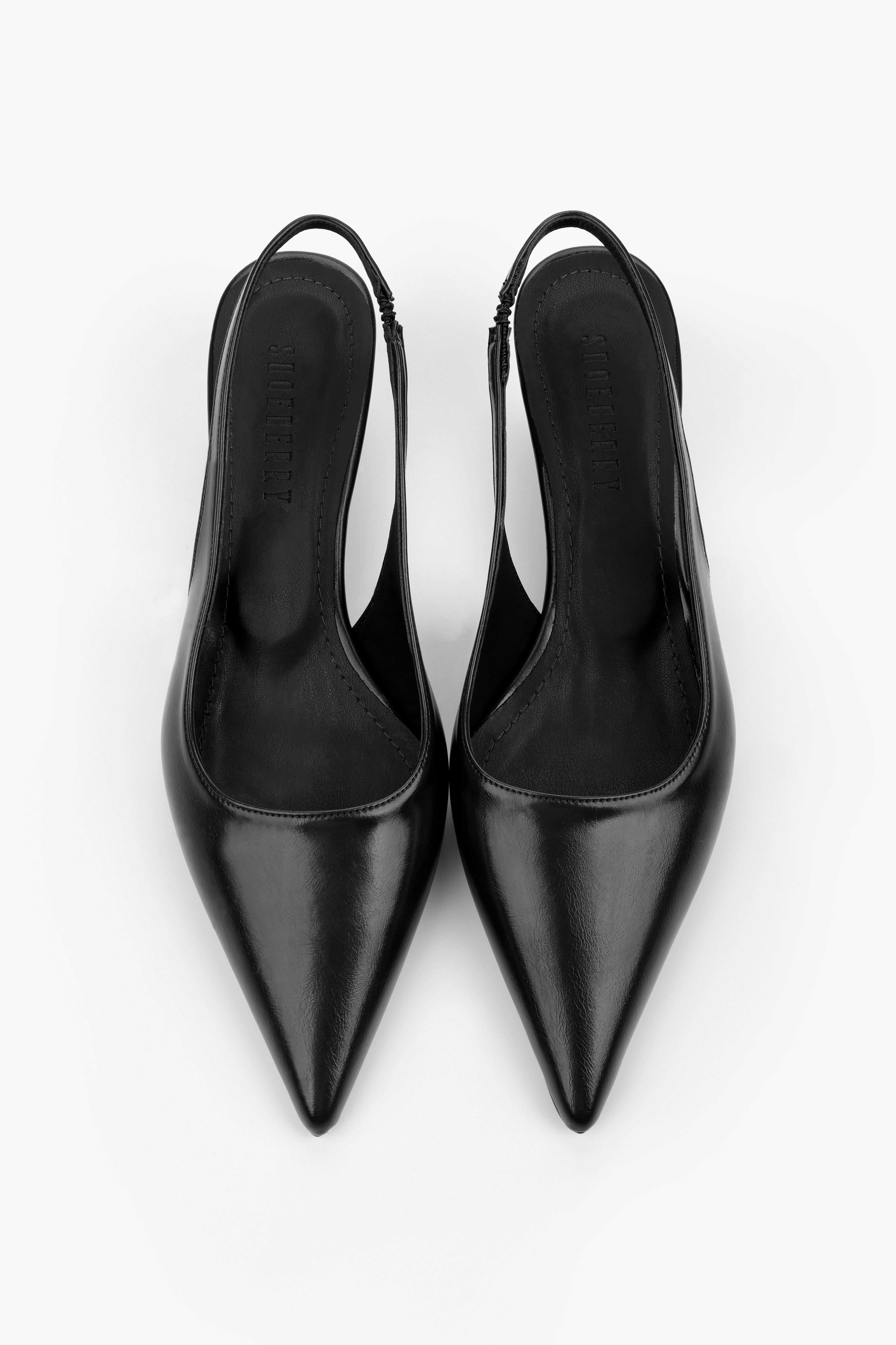 Kadın Pluto Siyah Cilt Dolgu Topuklu Stiletto