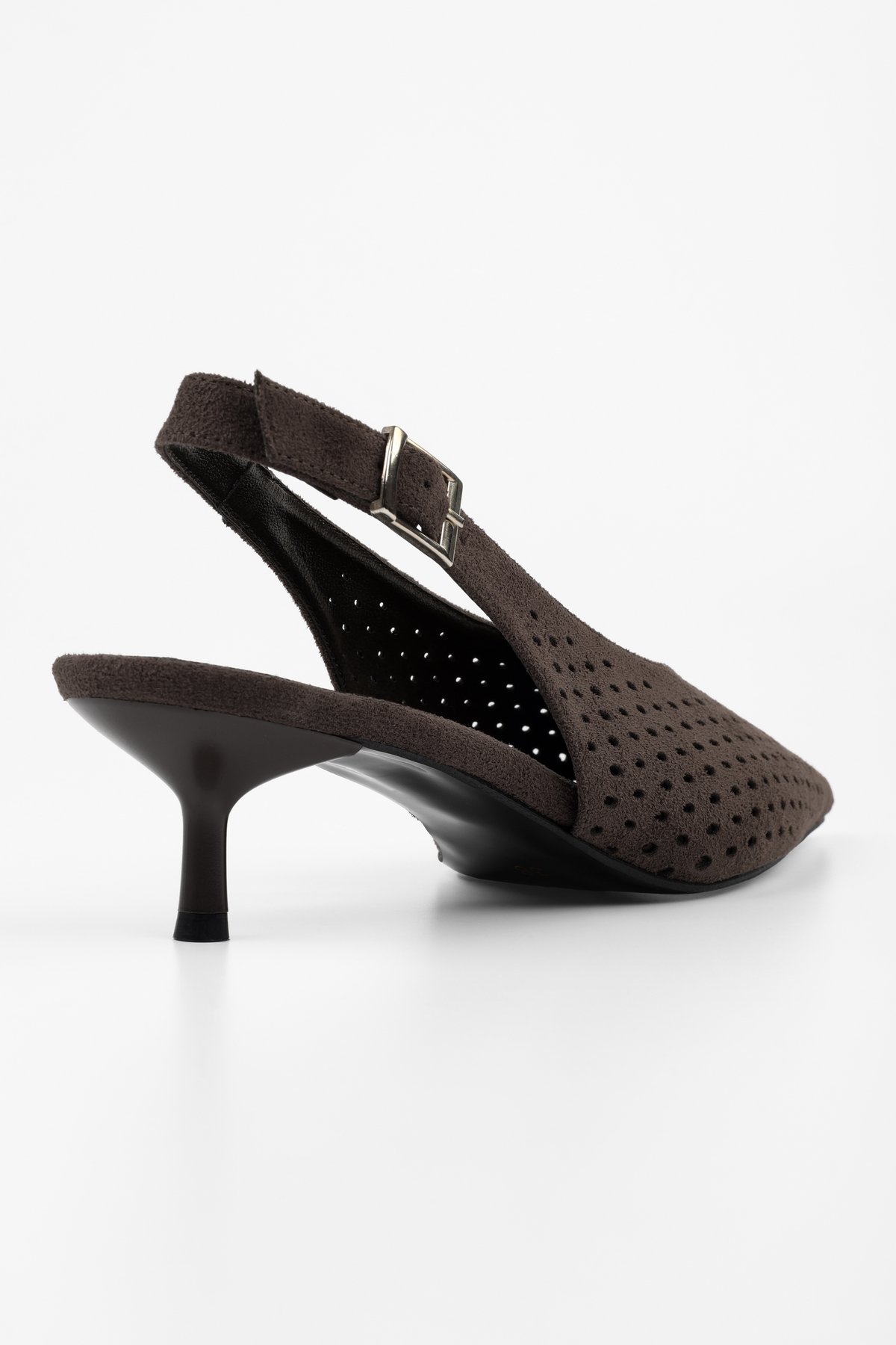 Kadın Rilou Acı Kahve Süet Delikli Dekolteli Stiletto