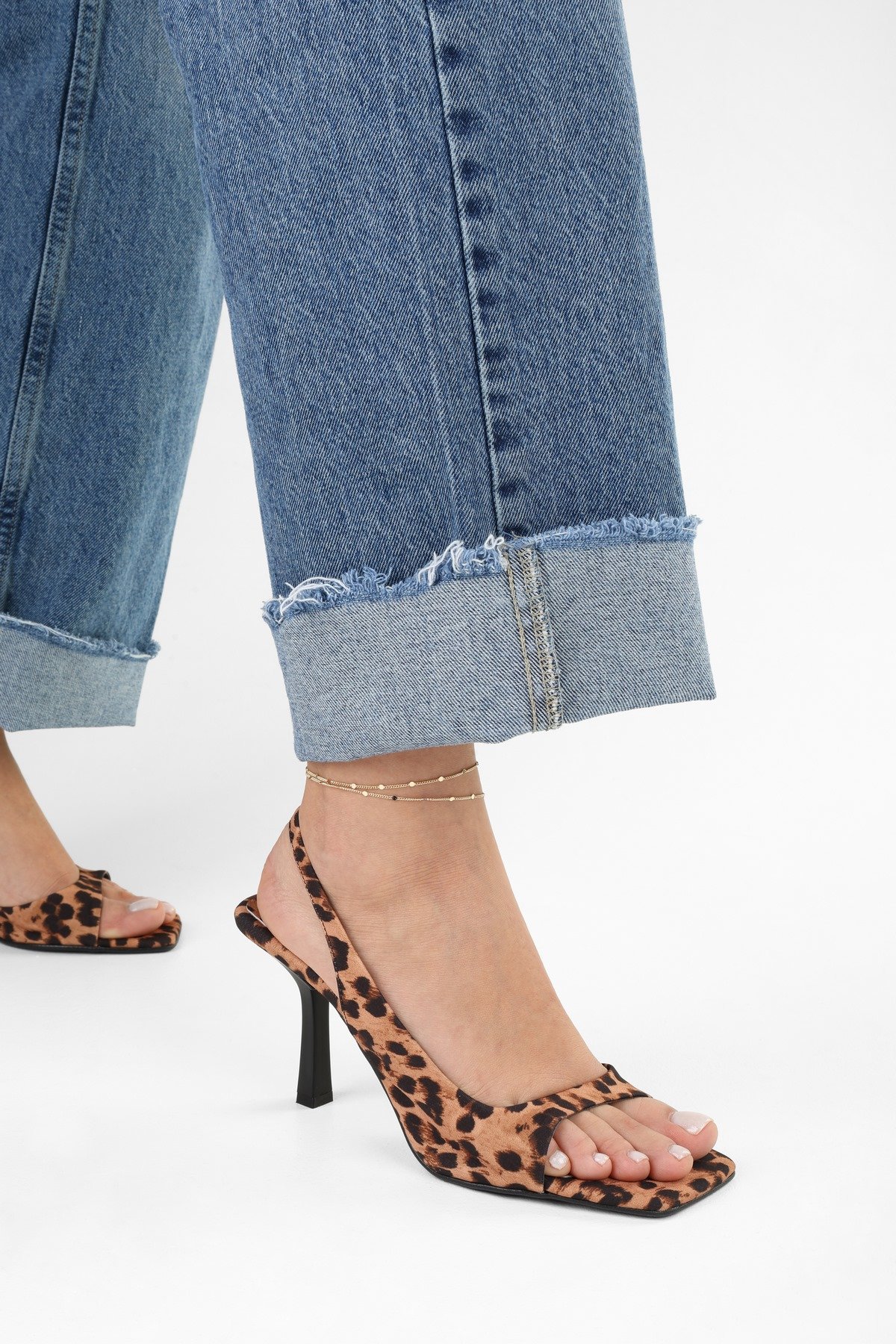 Kadın Sassy Leopar Zara Saten Topuklu Ayakkabı