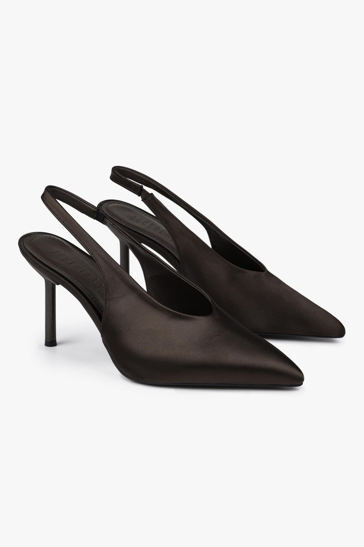 Kadın Vetra Kahve Saten Stiletto