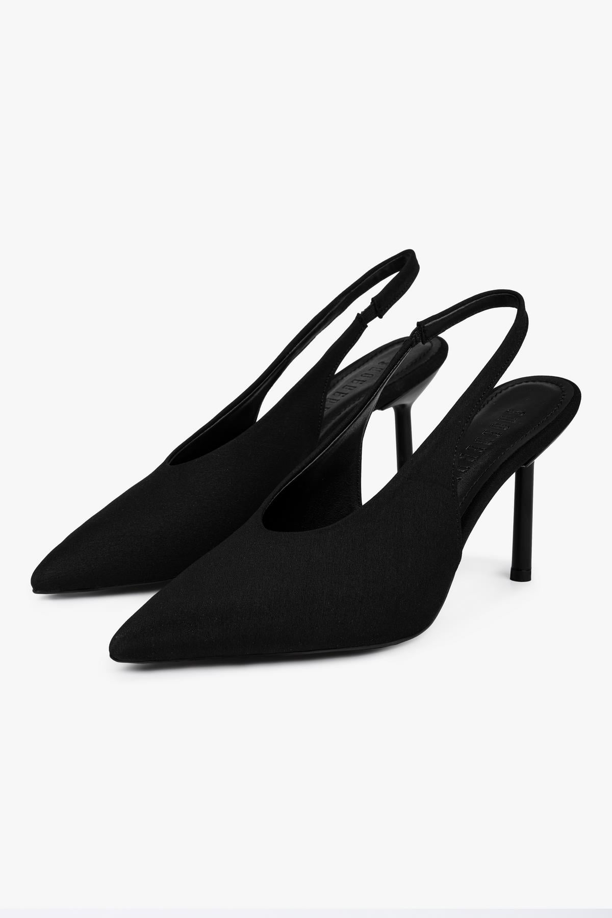 Kadın Vetra Siyah Mat Saten Stiletto
