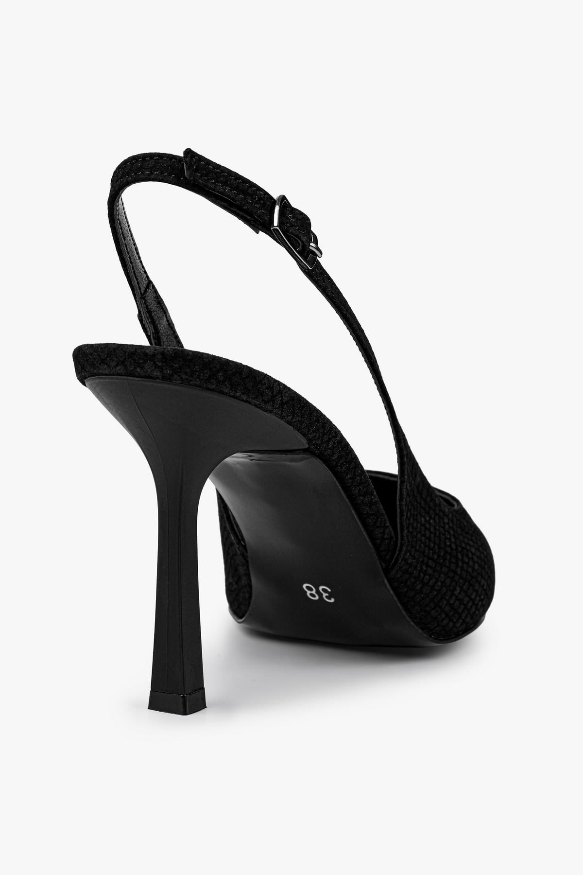 Kadın Vina Siyah Yılan Desenli Stiletto