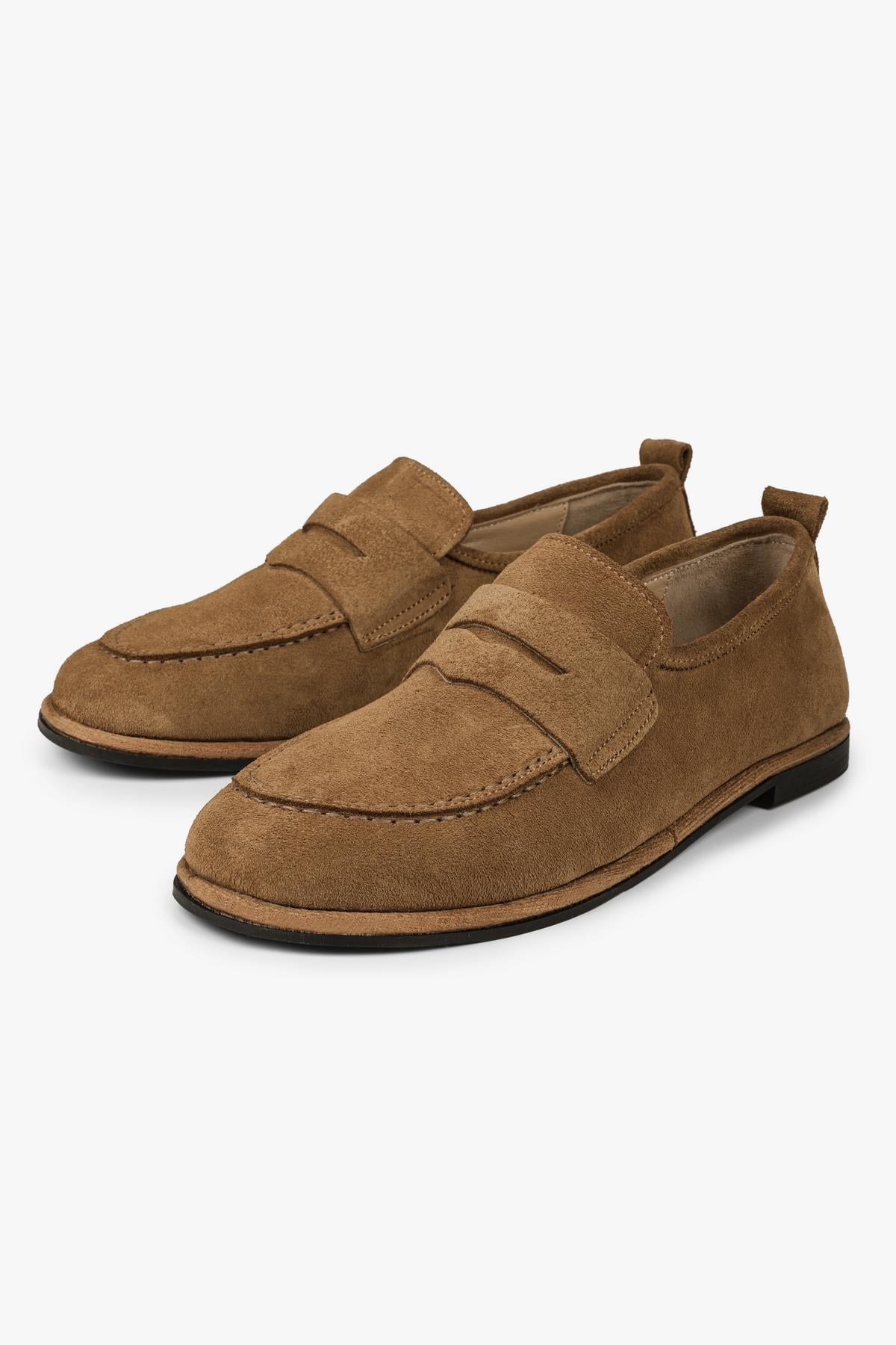 Kadın Zac Camel Hakiki Süet Deri Loafer