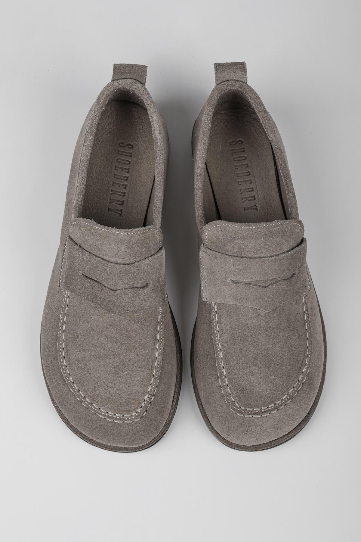 Kadın Zac Vizon Hakiki Süet Deri Loafer